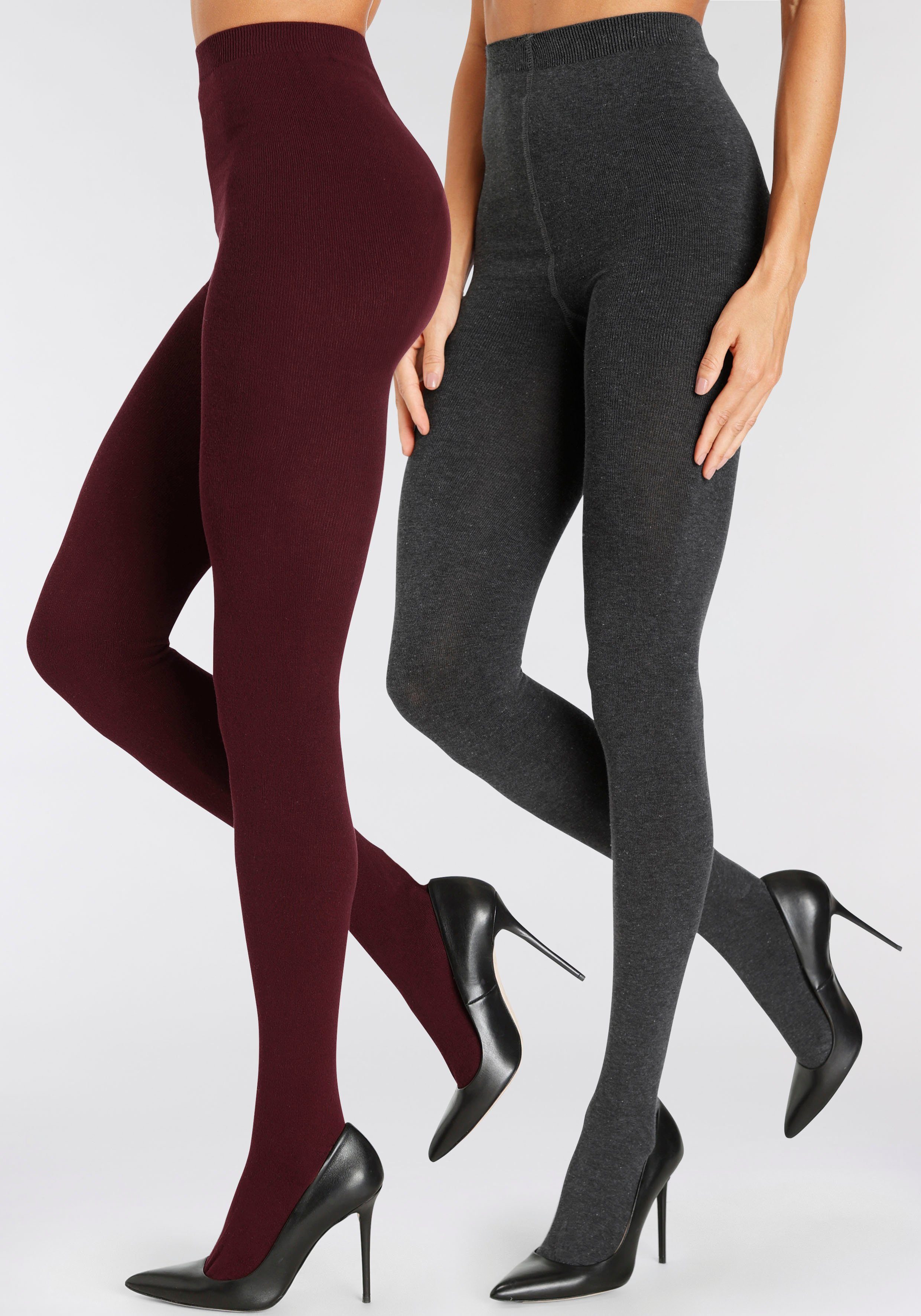 Lascana Maillot in een aangename katoenmix (2 stuks)
