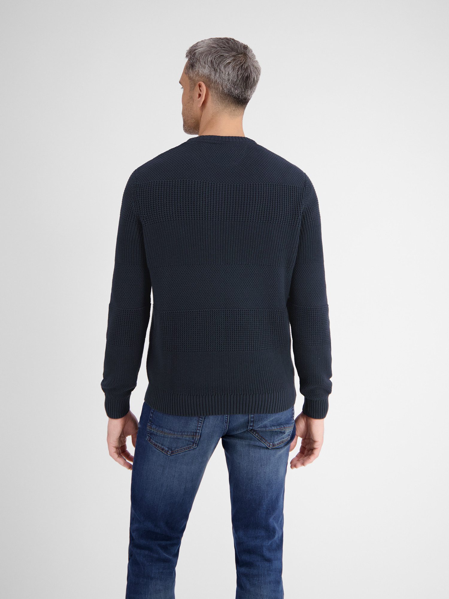 Lerros Gebreide trui LERROS heren pullover in structuurbrei kwaliteit