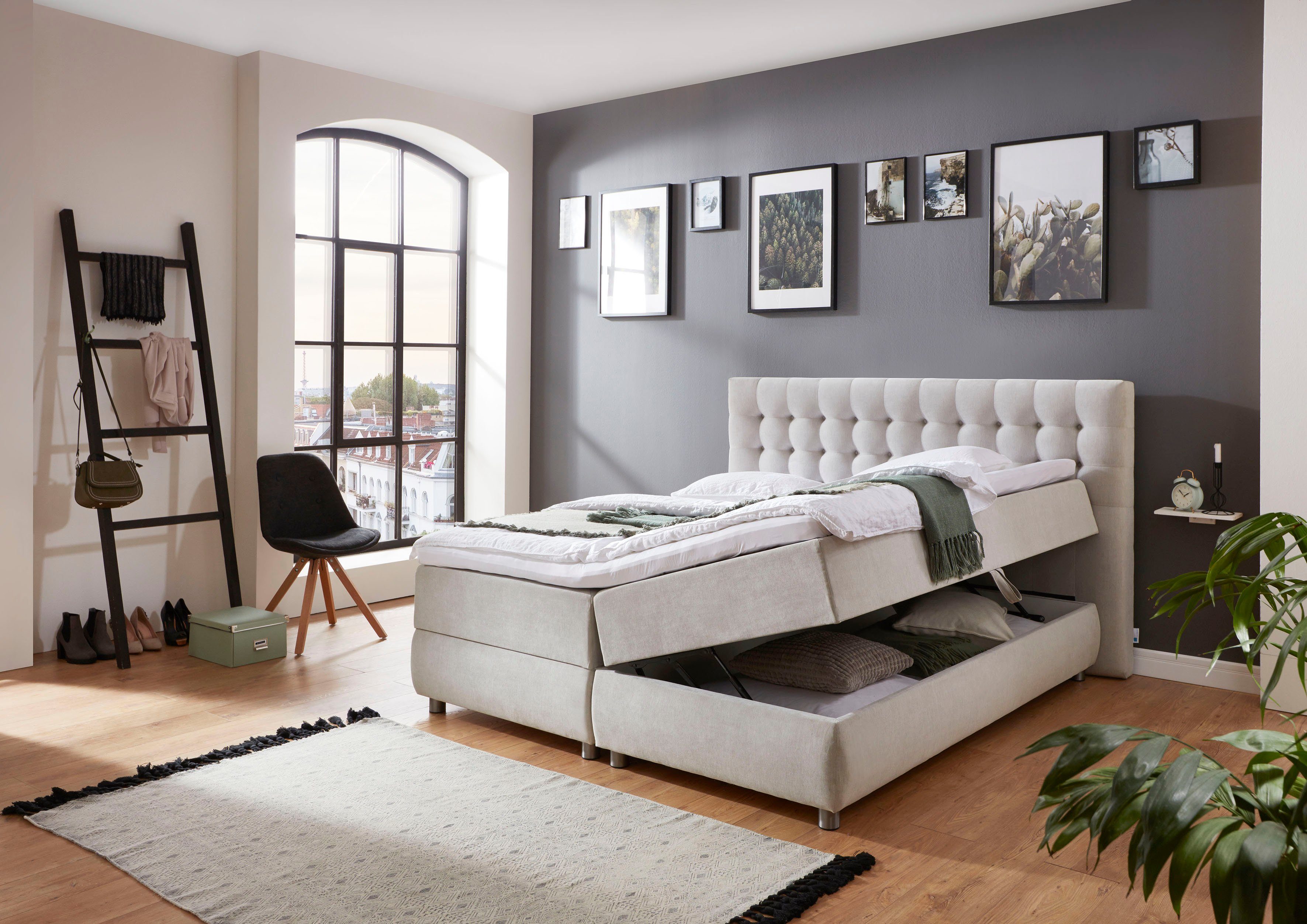 ATLANTIC home collection Boxspring TINA met bedkist en topmatras, ook in extra lang