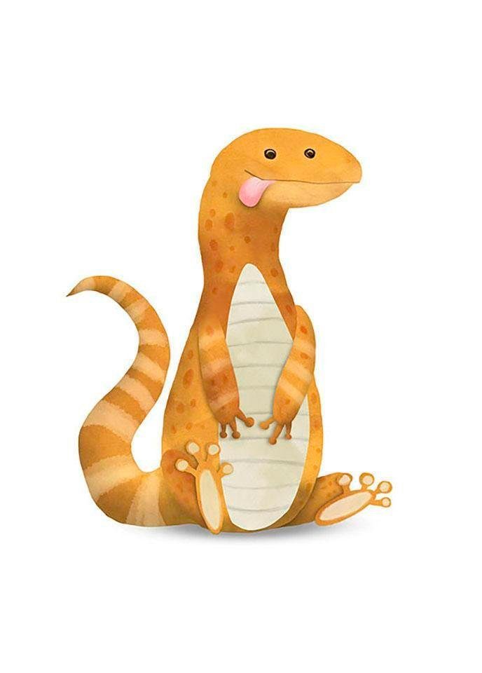 Komar Wanddecoratie Cute animal Lizard Wanddecoratie - zonder lijst (1 stuk)