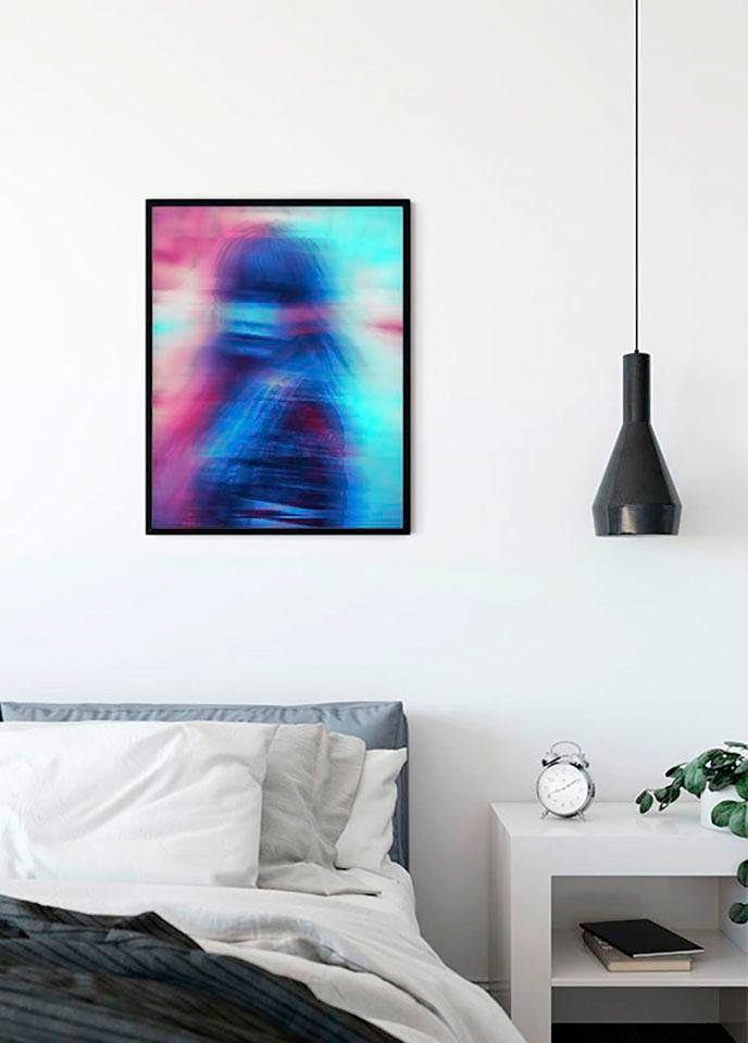 Komar Wanddecoratie Neon Girl Wanddecoratie - zonder lijst (1 stuk)