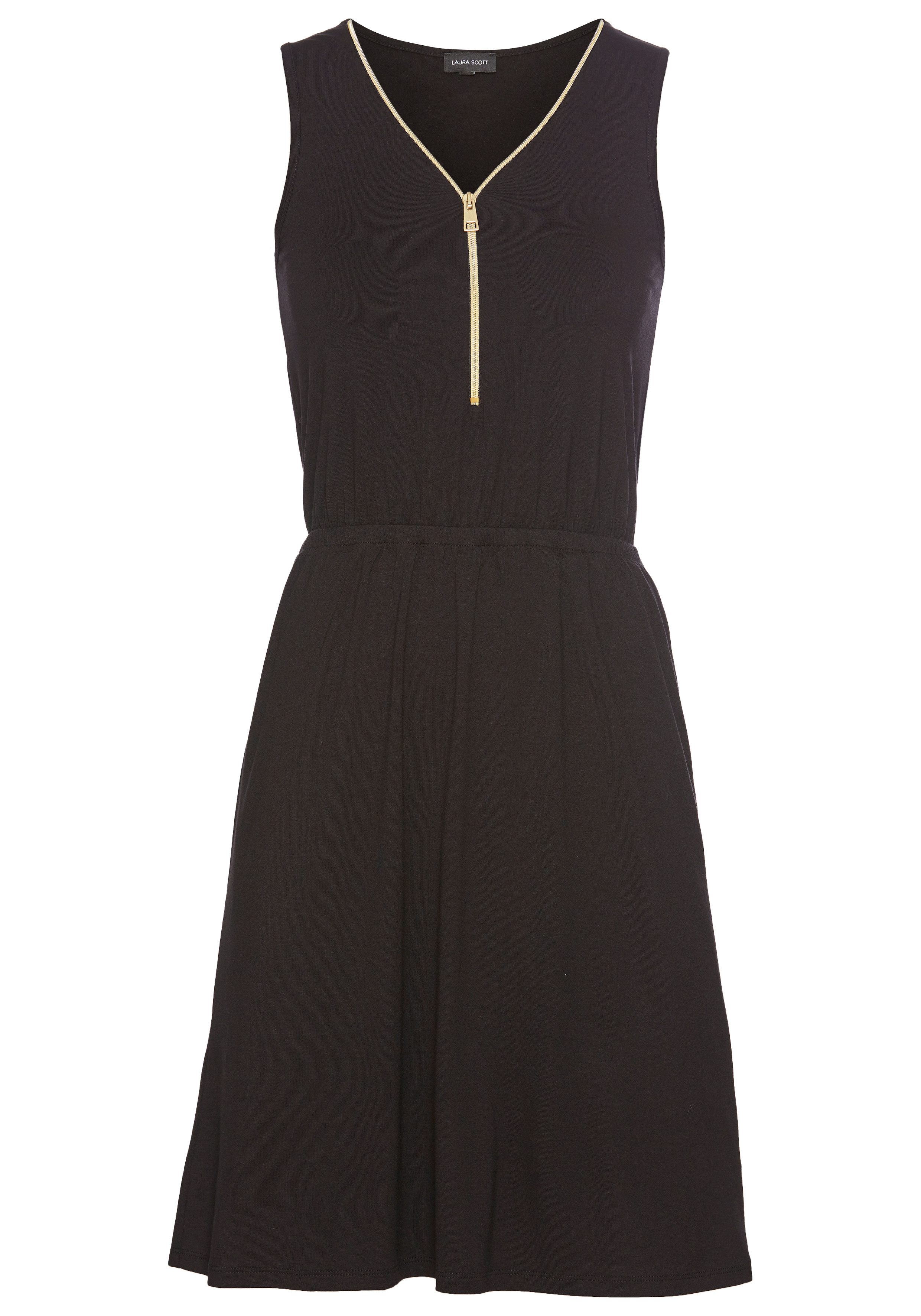 Laura Scott Zomerjurk V-hals met glanzende rits - NIEUWE COLLECTIE
