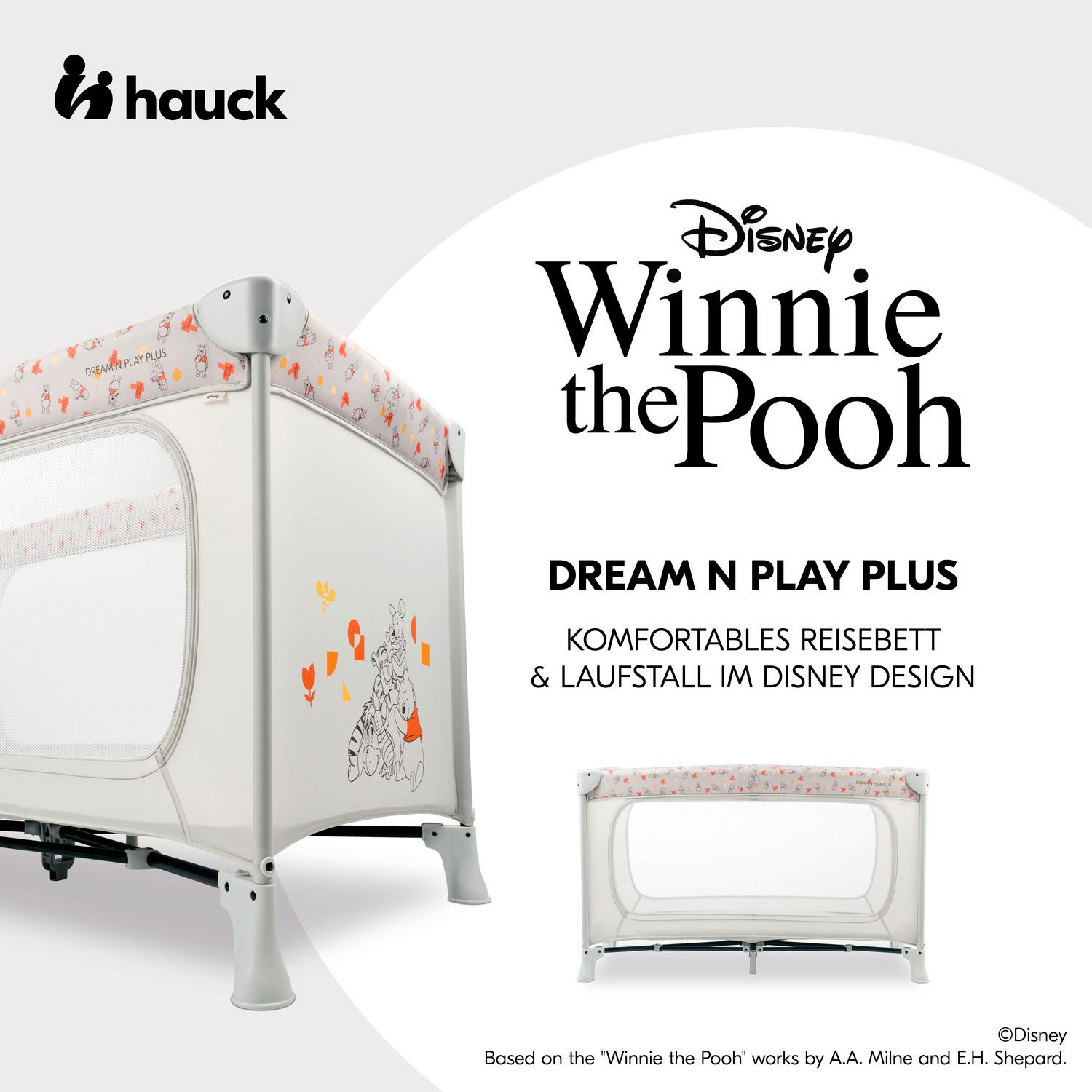 Hauck Baby-campingbed Dream N Play Plus, Disney Pooh Friends Beige