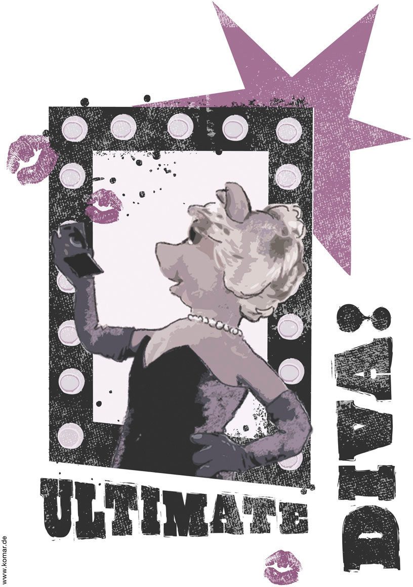 Komar Wandfolie Muppets Ultimate Diva - afm. 50 x 70 cm (5-delig)