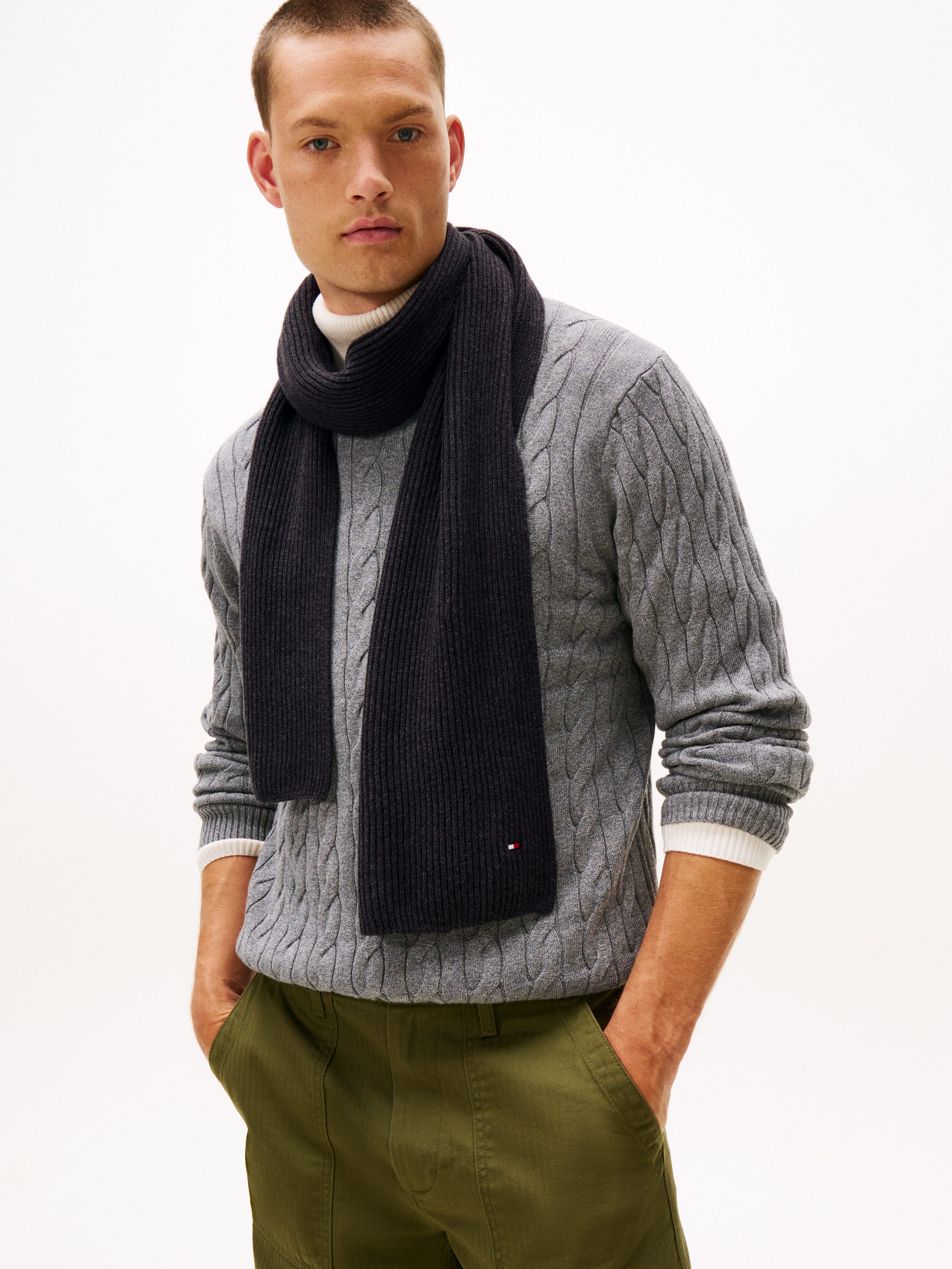 Tommy Hilfiger Gebreide sjaal TH FLAG PIMA COTTON CASH SCARF