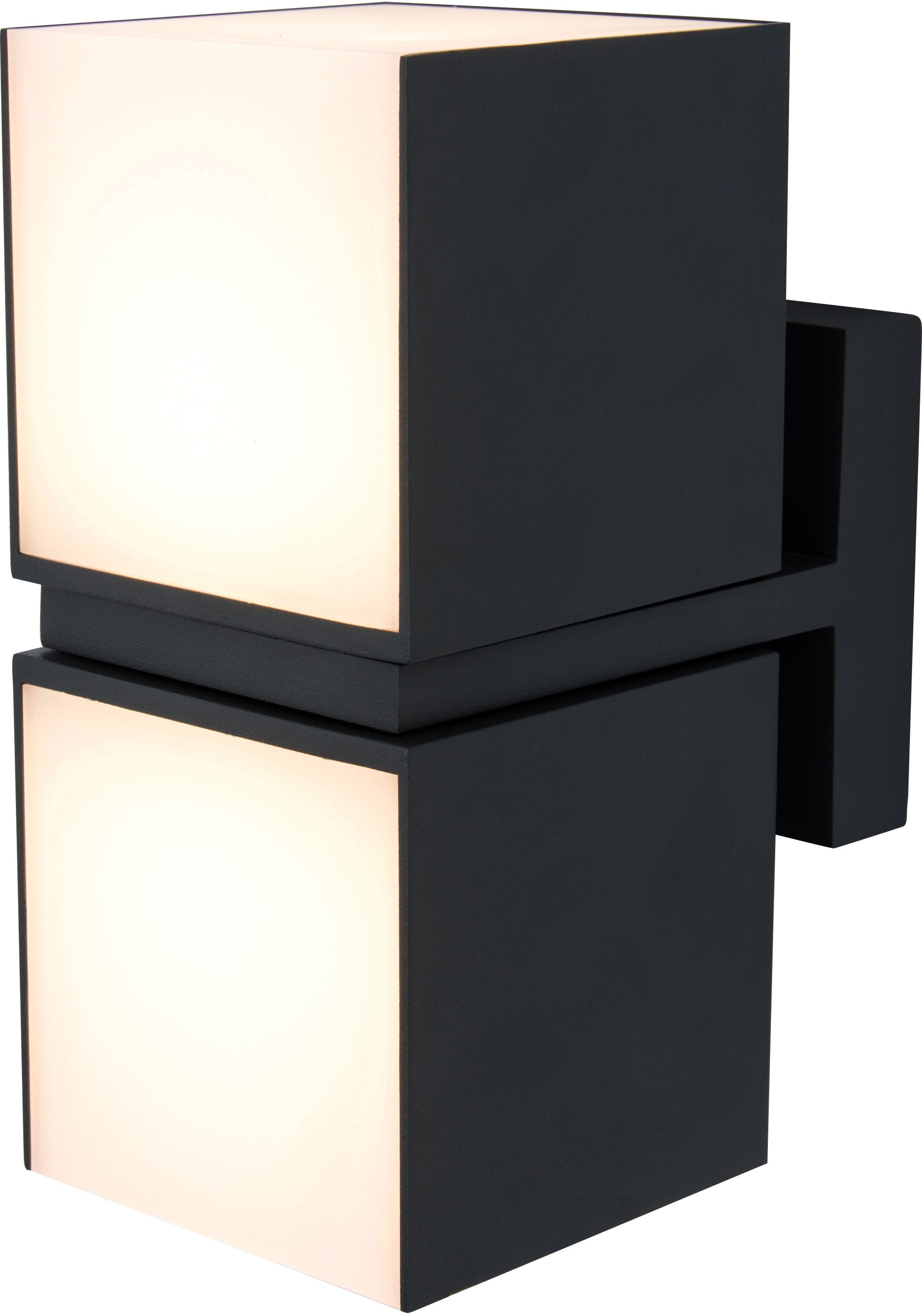 LUTEC Ledwandlamp voor buiten Cuba (1 stuk) tuinlampen grijs