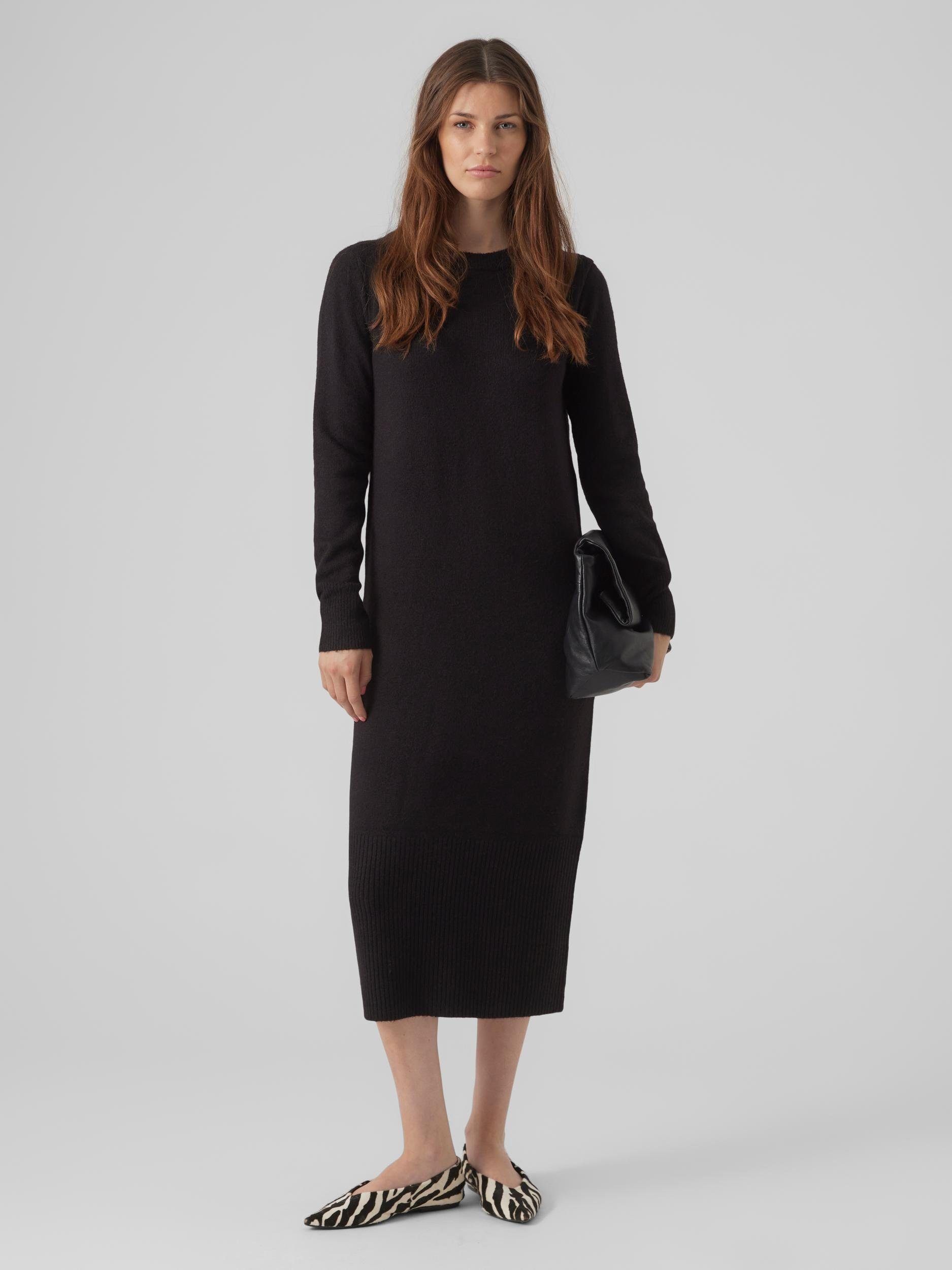 Vero Moda Gebreide jurk VMPLAZA LS O-NECK CALF DRESS GA BOO