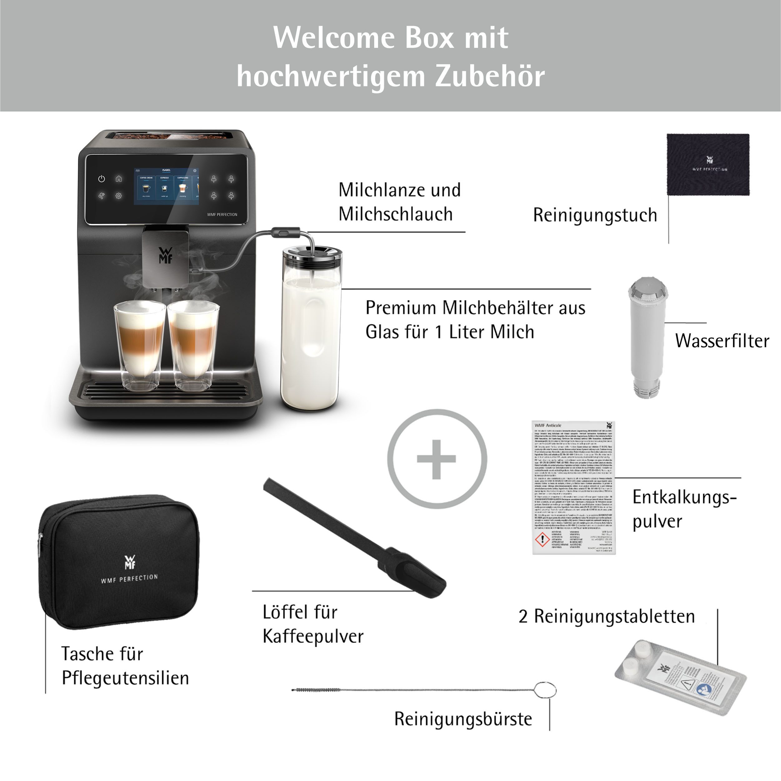 WMF Volautomatisch koffiezetapparaat Perfection 890L CP855815, intuïtieve gebruikersinterface, perfecte melkschuim, zelfreinigend