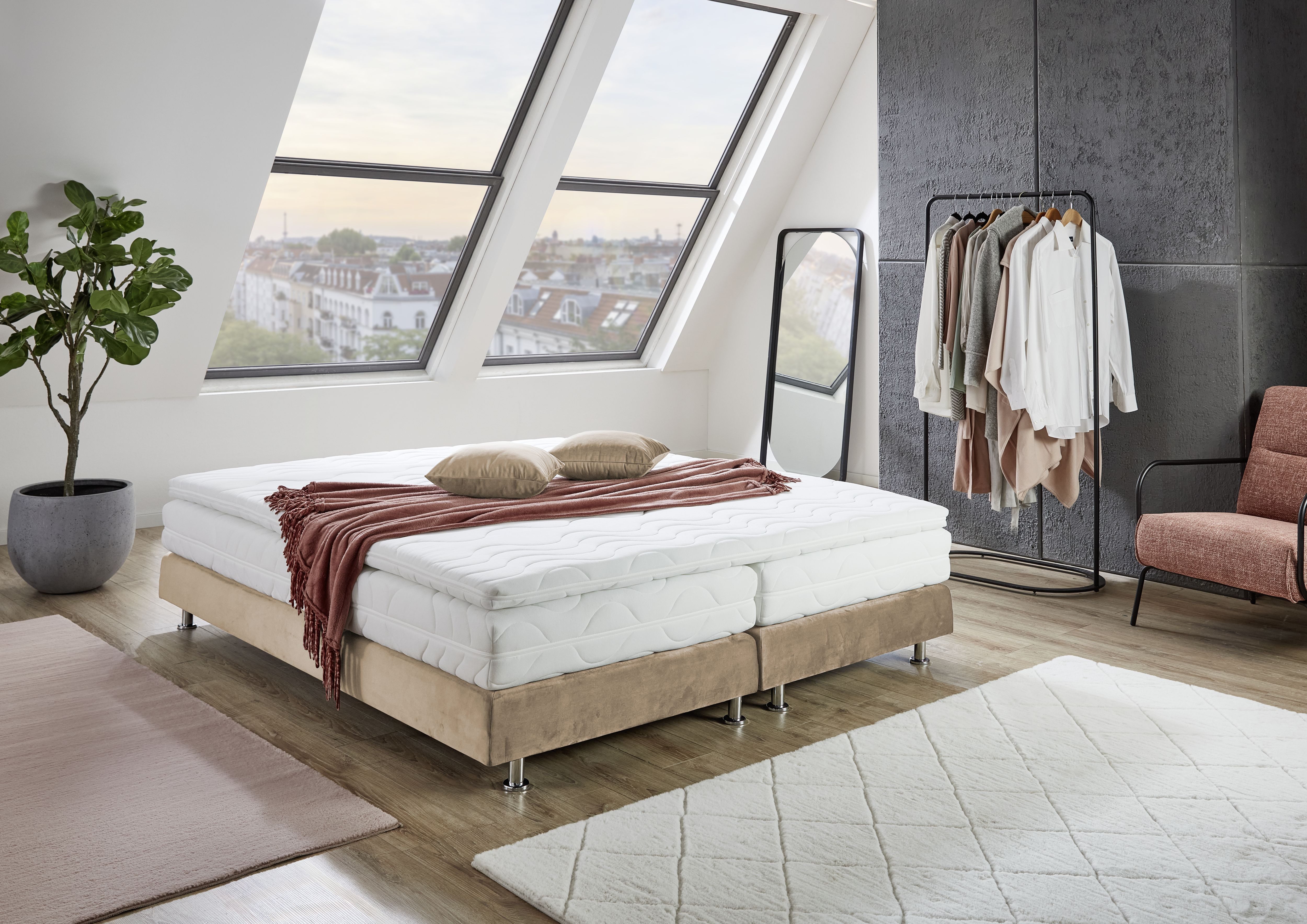 Westfalia Polsterbetten Boxspring NAGOYA selecteerbaar met en zonder topper, verkrijgbaar in h2, h3 en h4