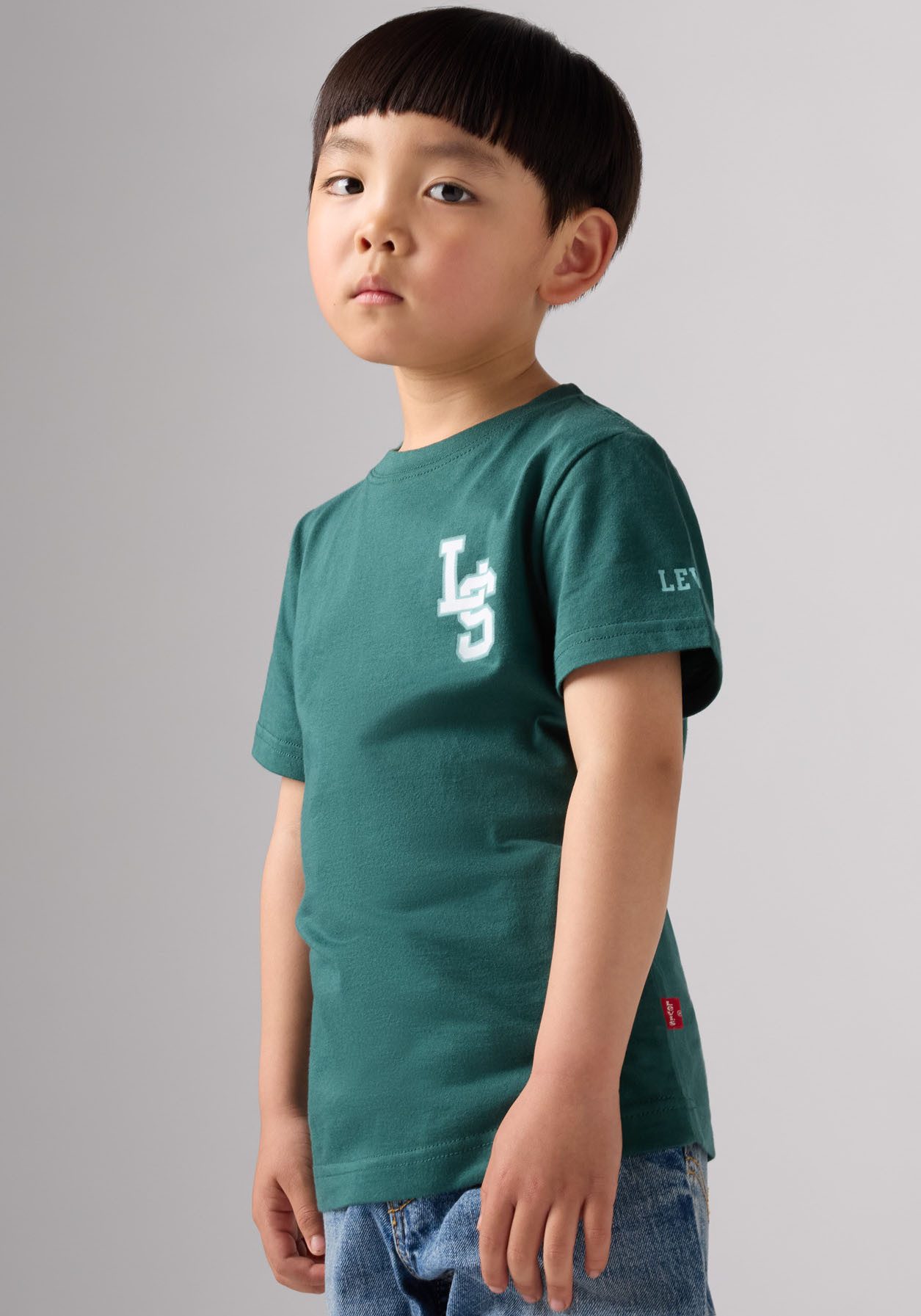 Levi's Kidswear T-shirt LVB "LS" MONOGRAM TEE met merkdruk voor jongens