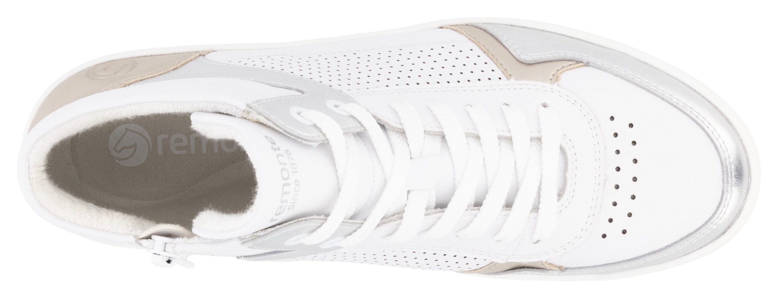 Remonte Plateausneakers , vrijetijdsschoen, veterschoen, high top sneaker met contrasterende afwerking