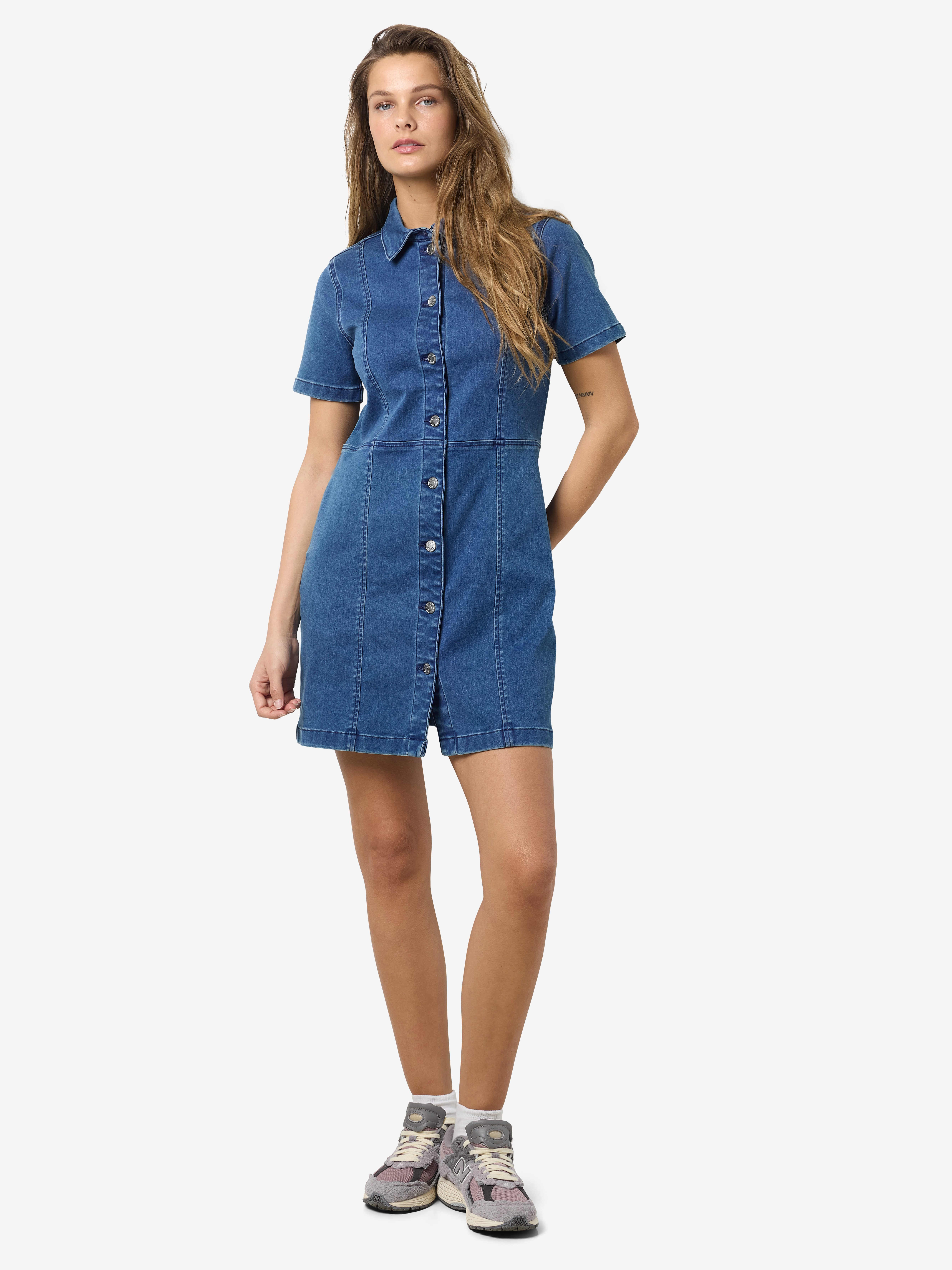 Noisy may Jeans jurk NMNISA S/S SLIM DENIM DRESS VI534MB NOOS