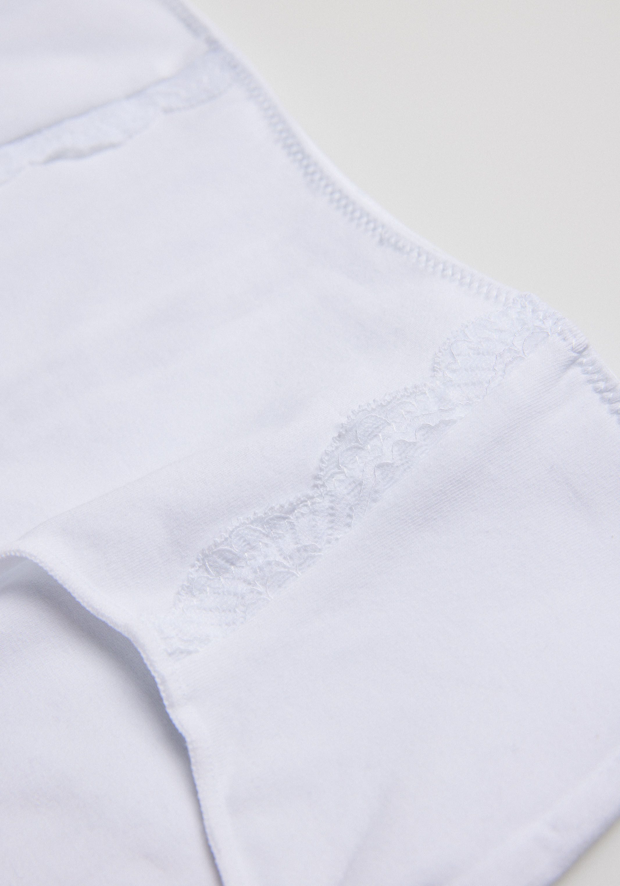 YSABEL MORA Maxislip BASIC COLLECTION COTTON WITH LACE met romantische touch door kant-applicaties (Set van 3)
