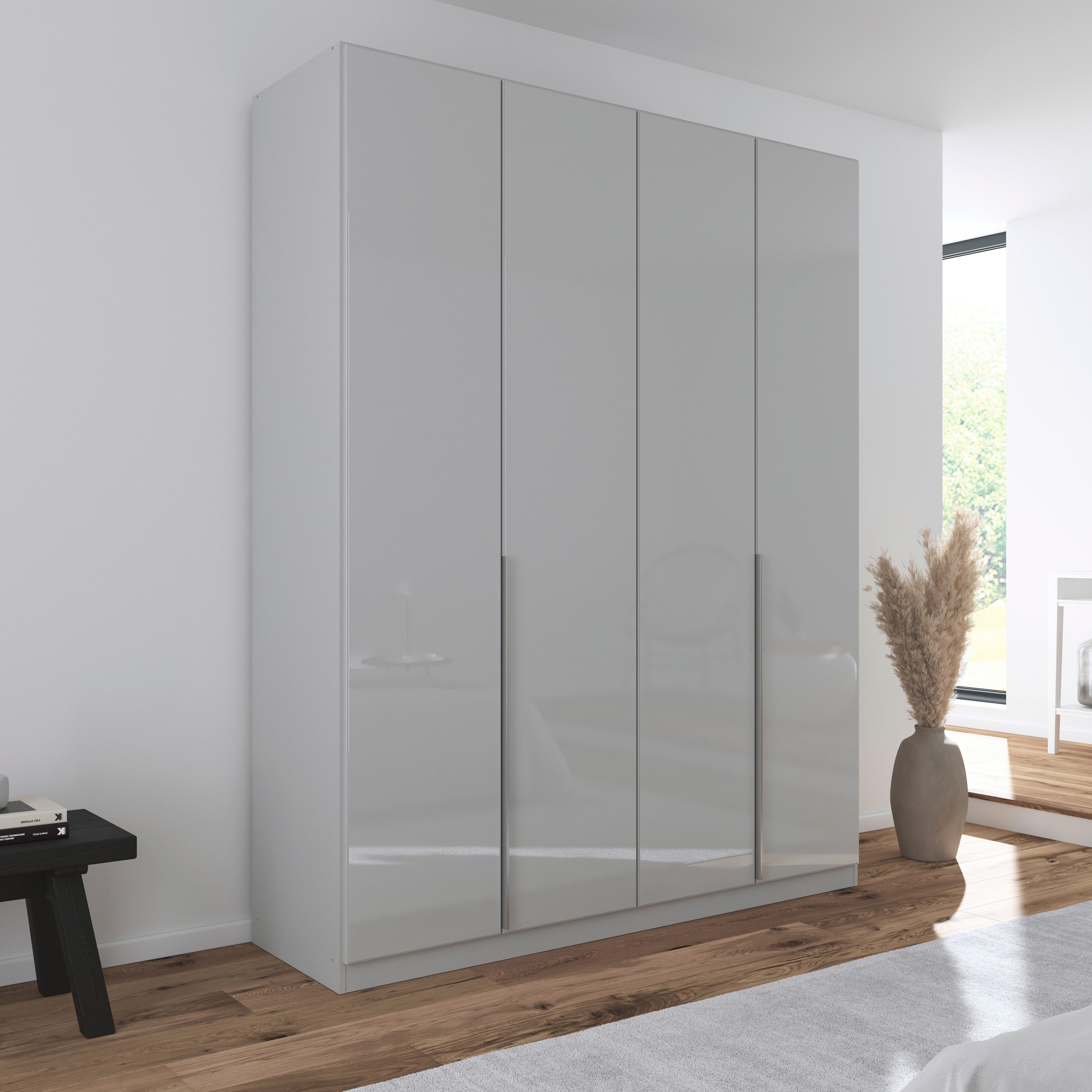 rauch Draaideurkast Kledingkasten kast garderobe AGORDO met glazen front doordachte binnenuitrusting, in 6 breedtes en 2 hoogtes made in germany