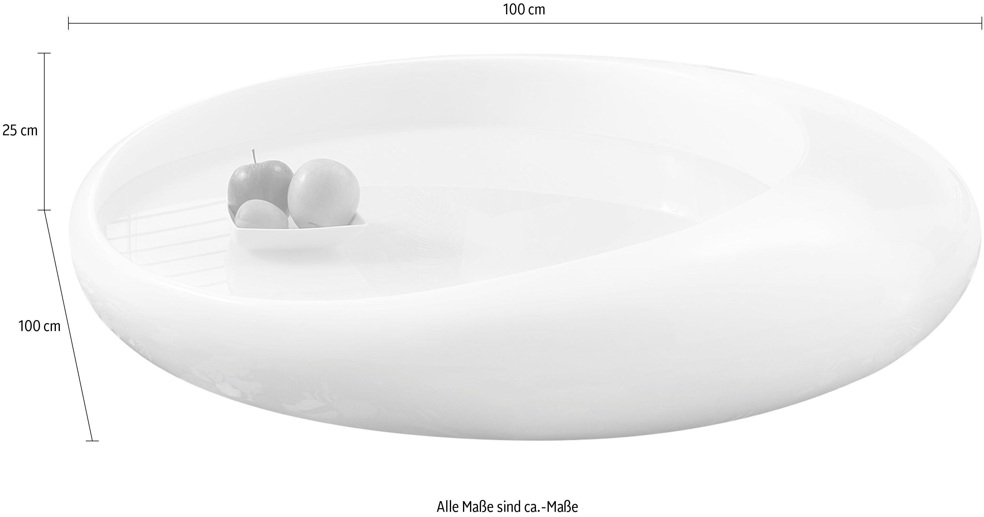 SalesFever Salontafel Geïntegreerd 10 mm witglazen blad