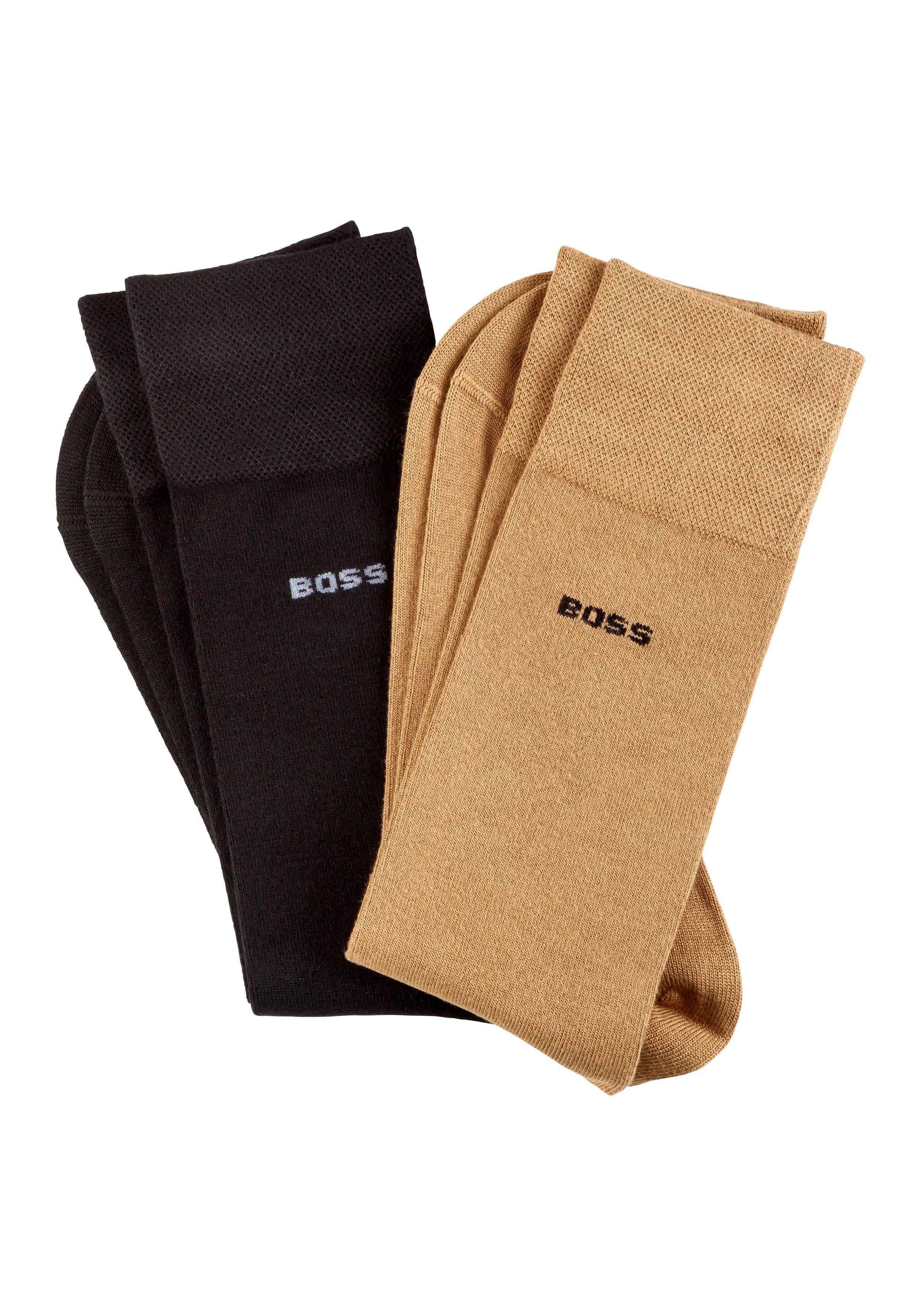 BOSS Business-sokken met gebreide boorden (set, 2 paar)