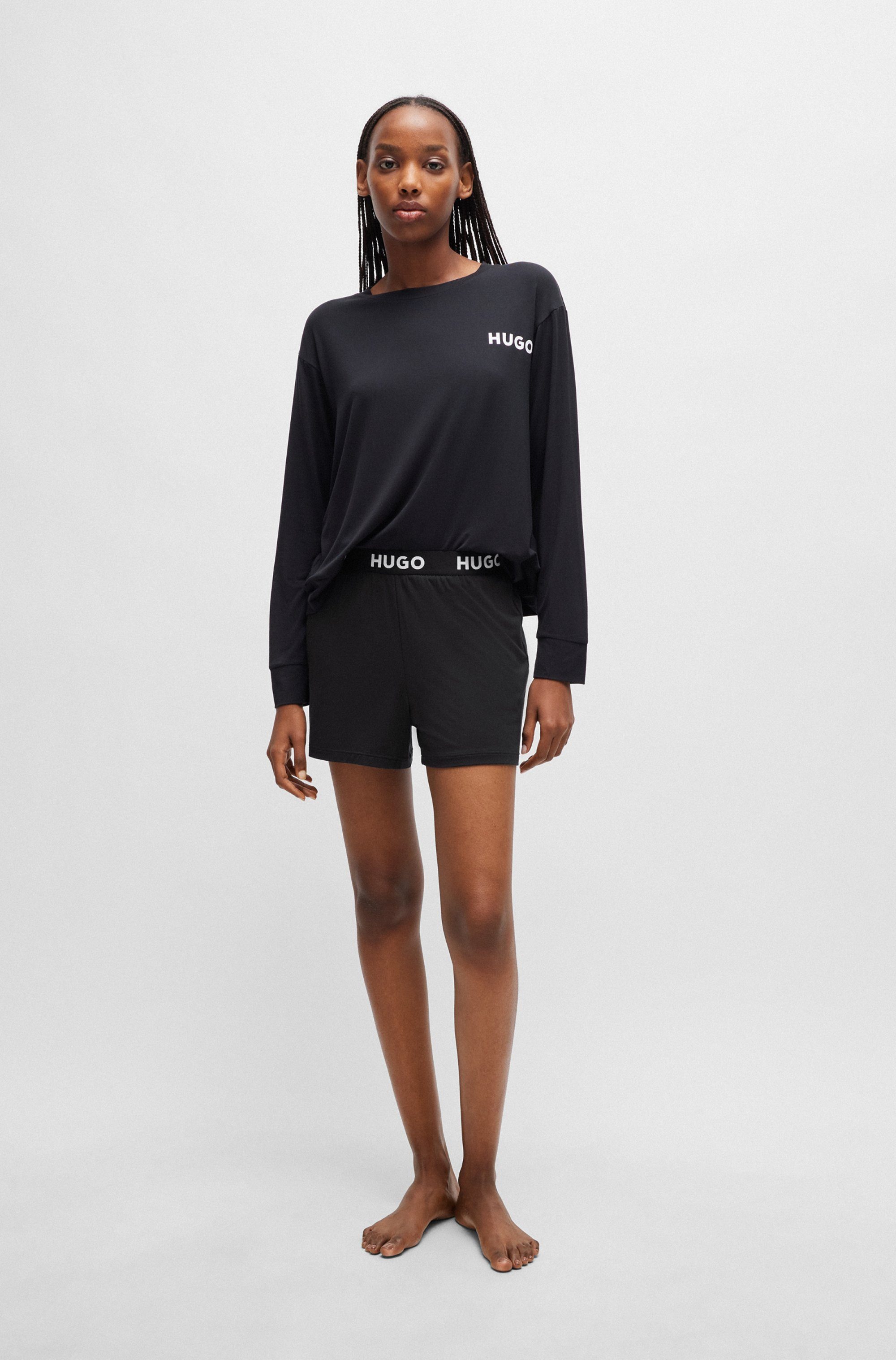 HUGO underwear Pyjamashort UNITE_SHORTS 10247048 01 met hugo logo-elastiekband aan de tailleband
