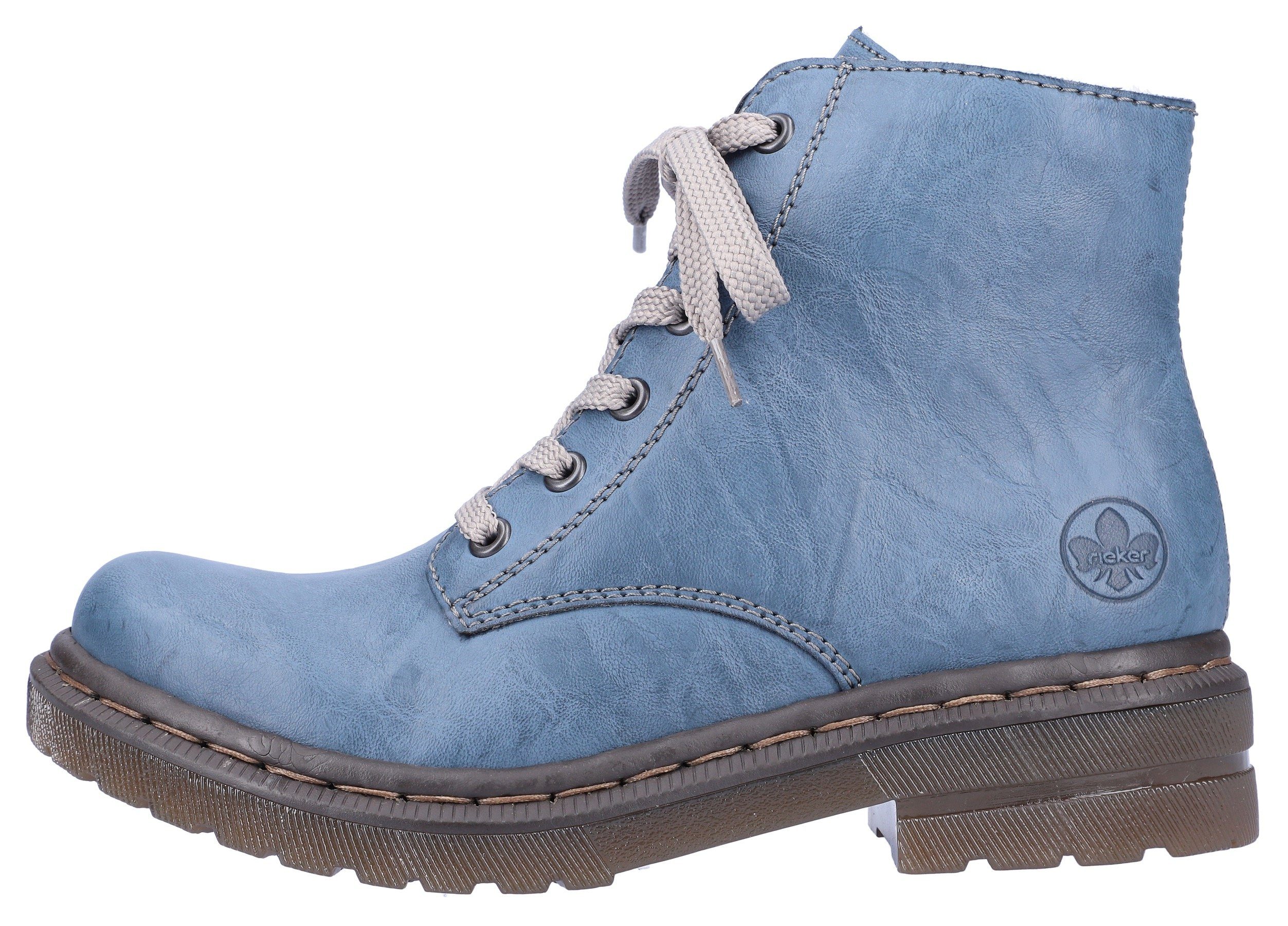 Rieker Hoge veterschoenen veterschoen, blokhak, met logo-embossing