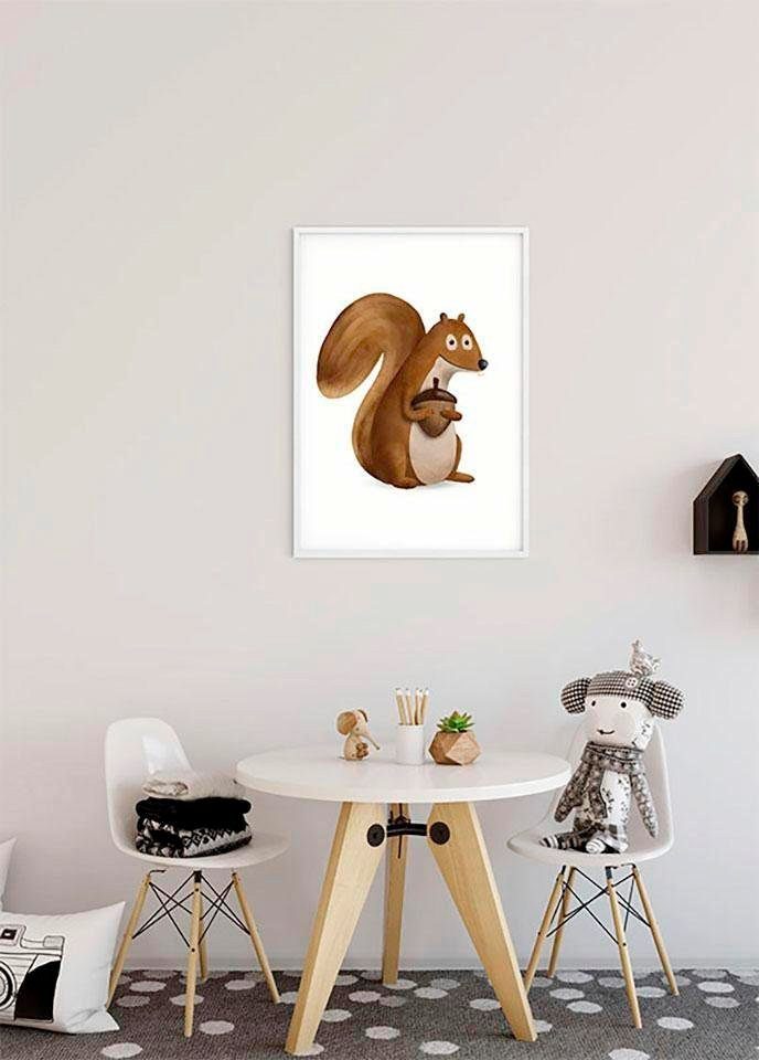 Komar Wanddecoratie Cute animal Squirrel Wanddecoratie - zonder lijst (1 stuk)