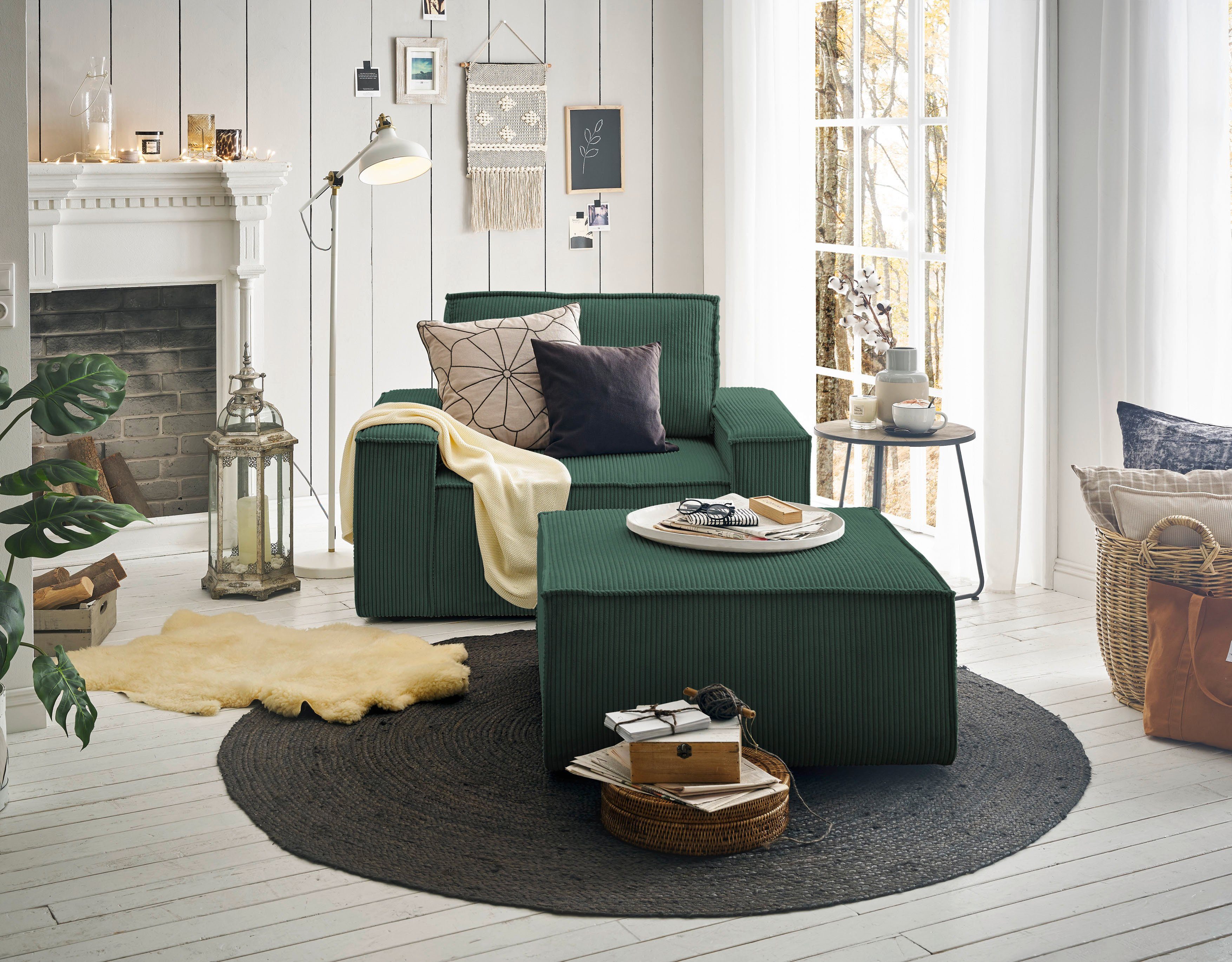 Home affaire Fauteuil Sherwood Loveseat en hocker als set, passend bij de bekleding-serie SHERWOOD