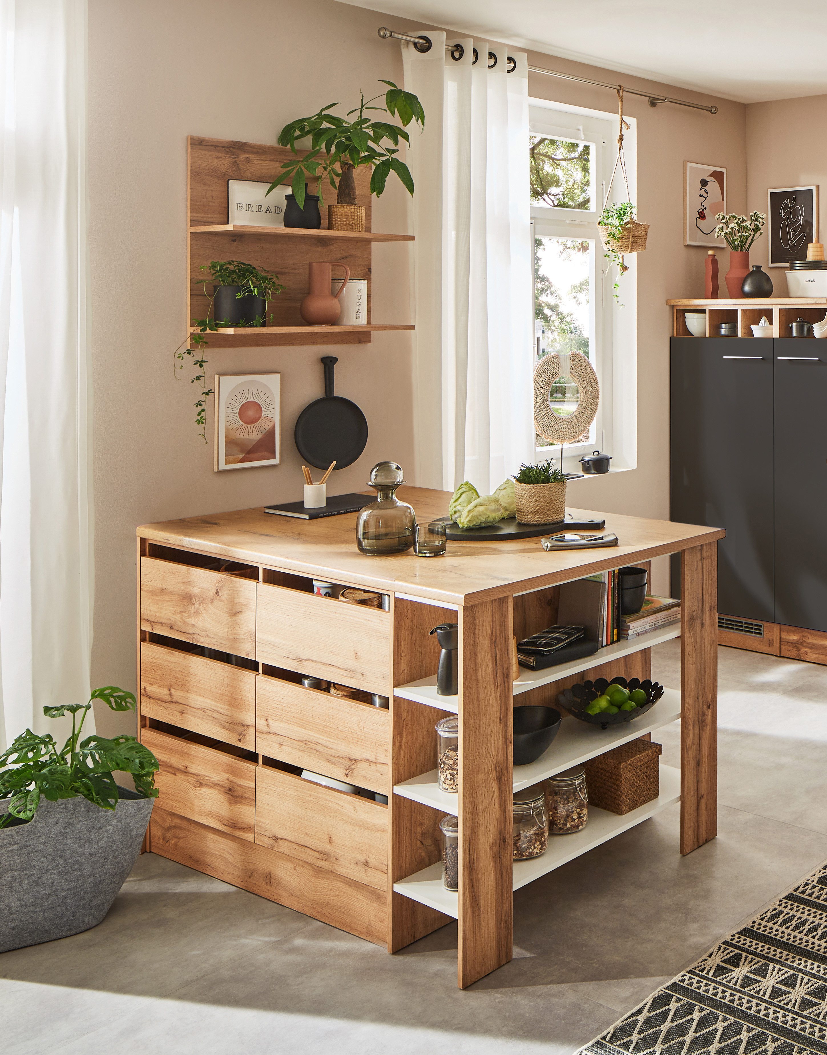 RESPEKTA Kookeiland HILDE Breedte 150 cm, incl. wandplank