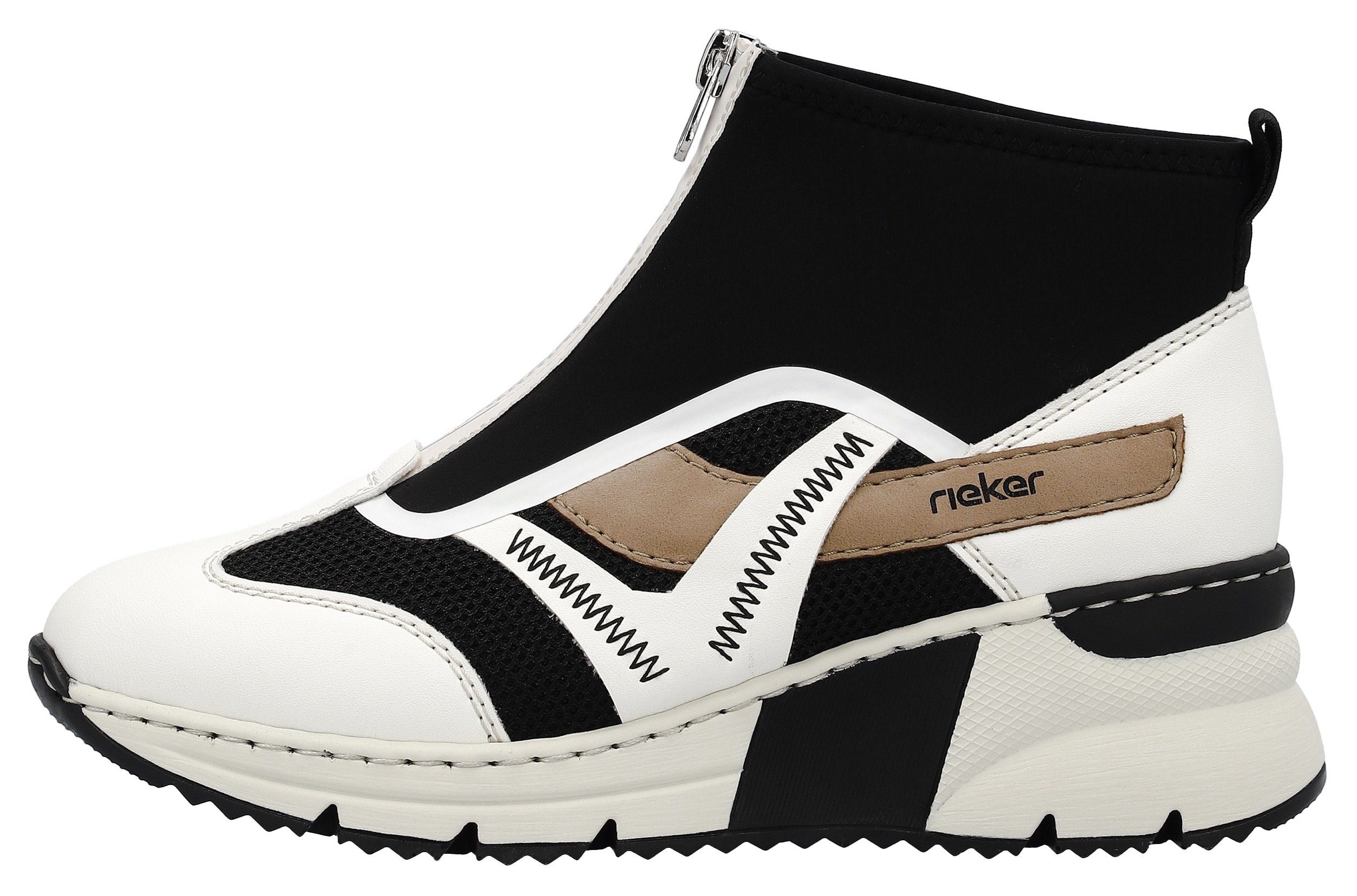 Rieker Boots zonder sluiting sleehak, sneakers, high top sneakers with fashionable decorative seams