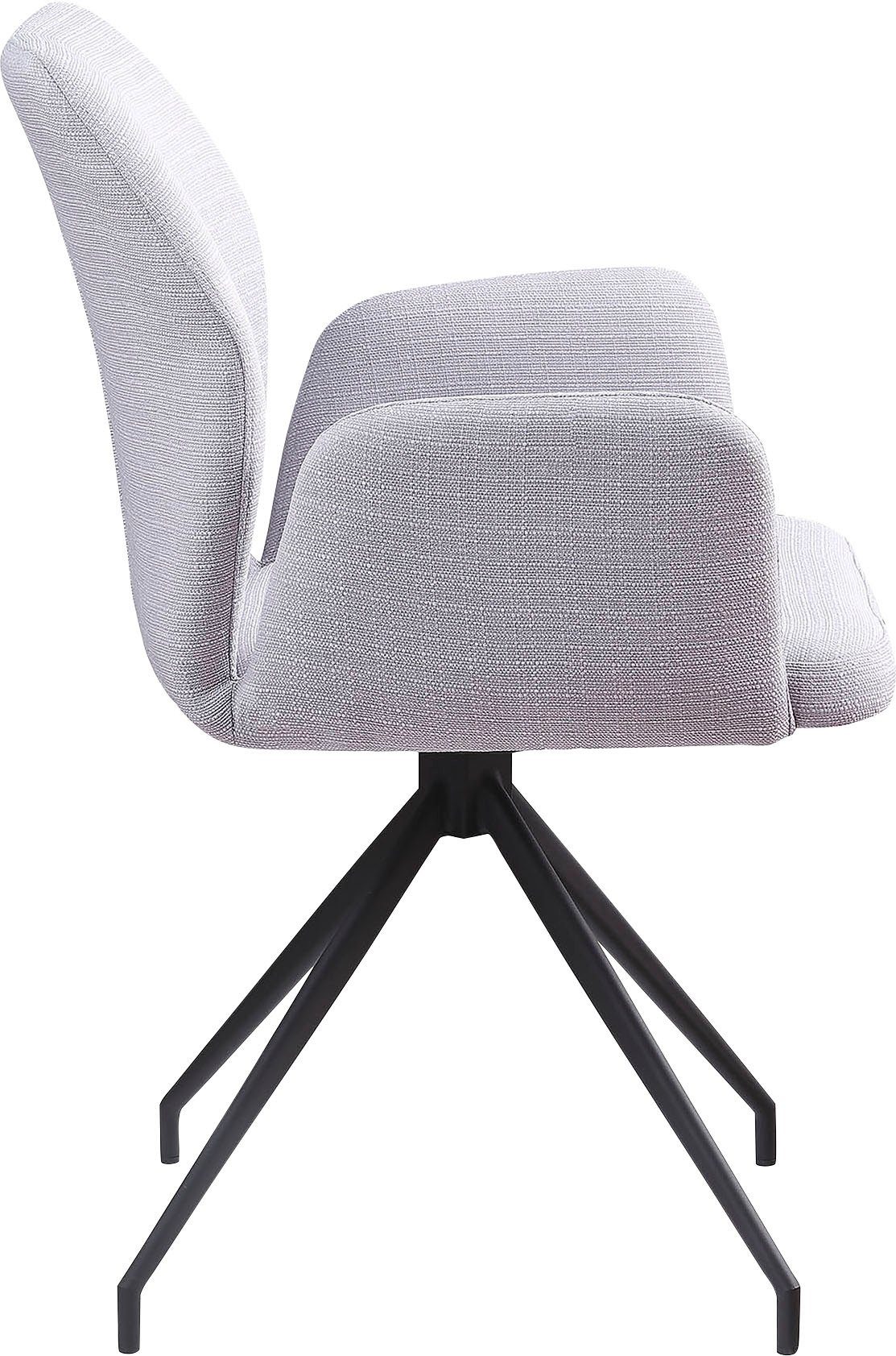 SalesFever Eetkamerstoel Taormina armstoel, frame zwart Eetkamerstoel met 180° draaifunctie (1 stuk)