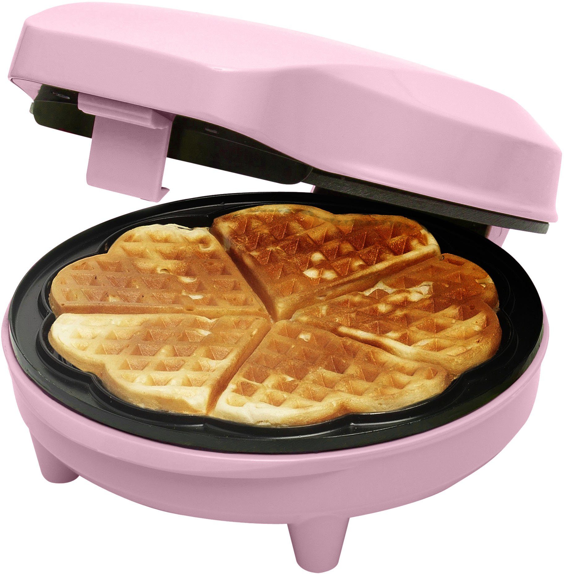 bestron Wafelijzer ASW217 voor klassieke hartvormige wafels, met antiaanbaklaag, retrodesign