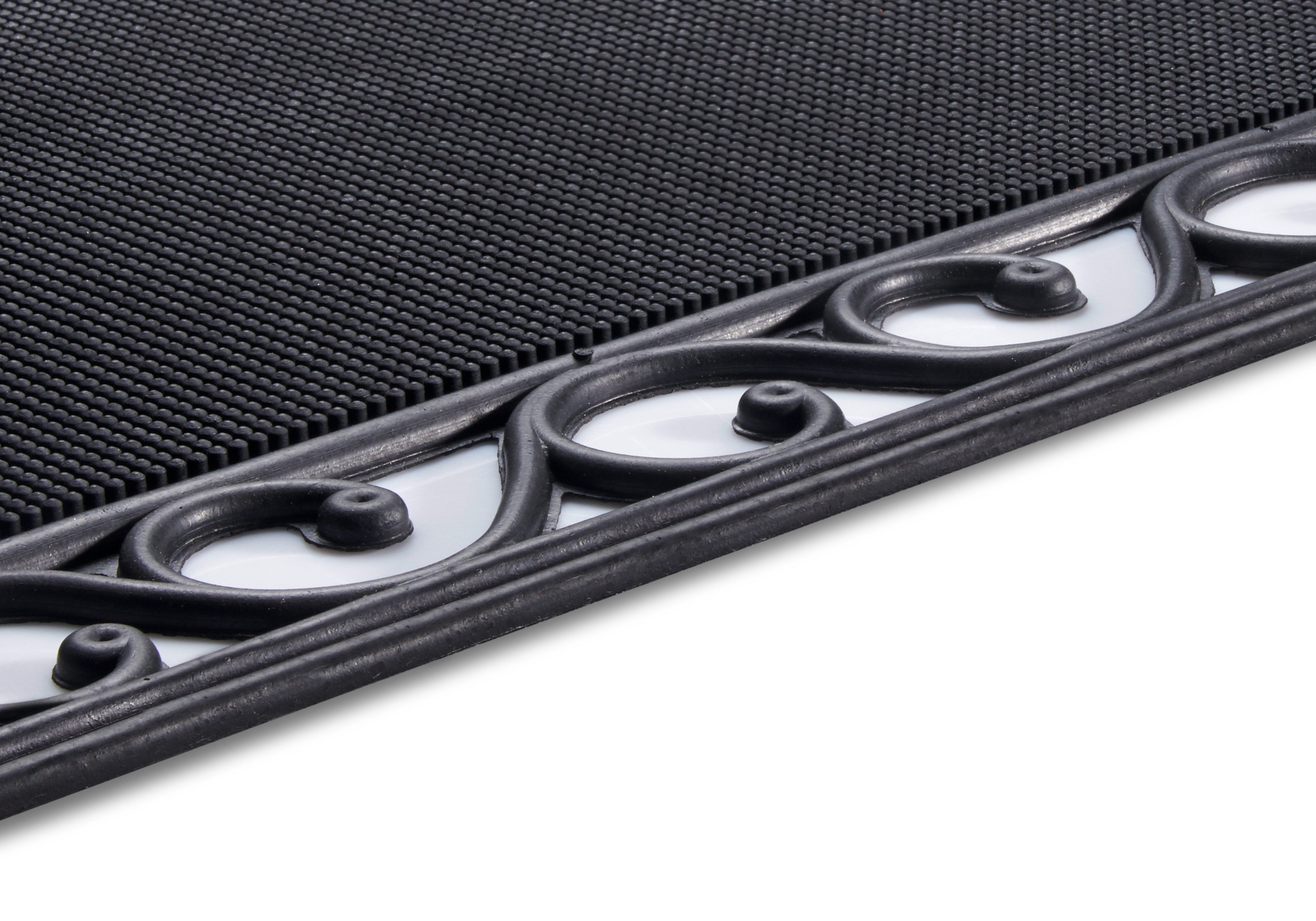 HANSE Home Mat Mix Mats gietijzer-look rubber centrum, deurmat Slijtvast, onderhoudsvriendelijk, robuust, weerbestendig, UV-bestendig