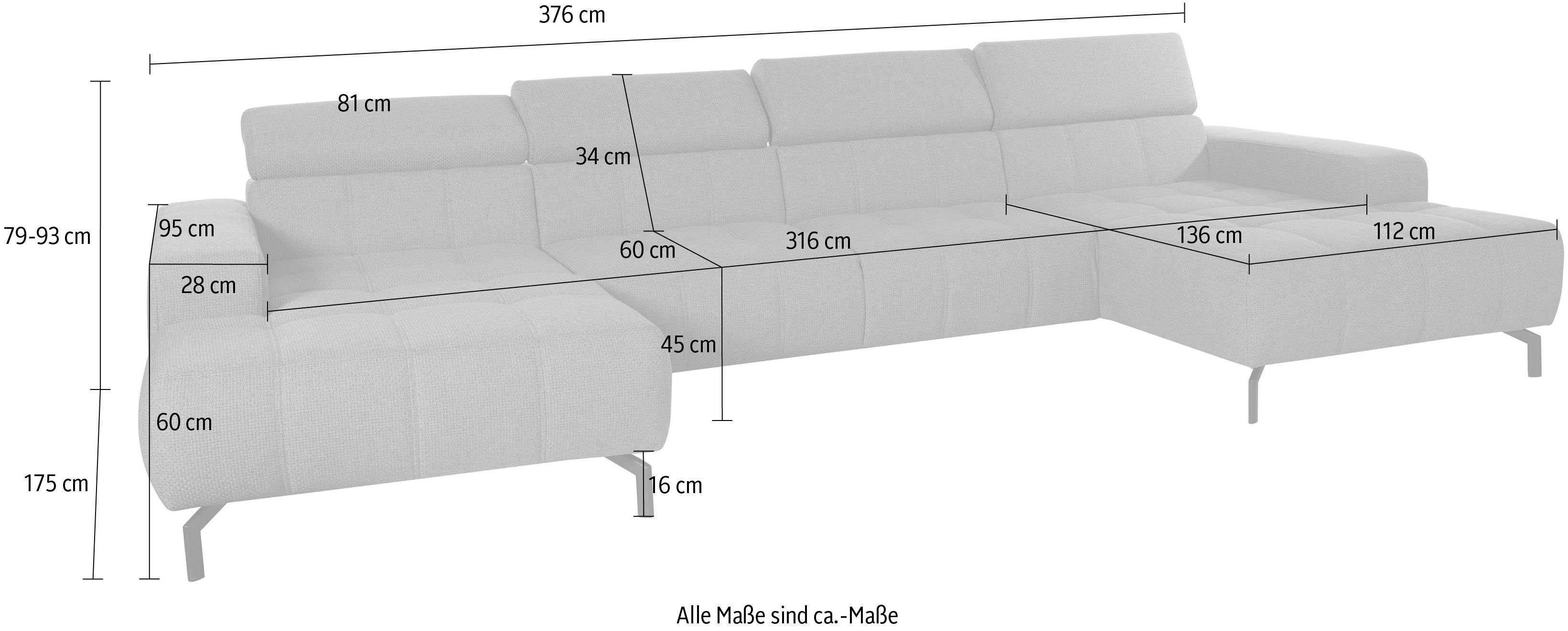 DOMO collection Zithoek Cunelli mooie zitnaden als designelement, stevige zitcomfort, U-vorm