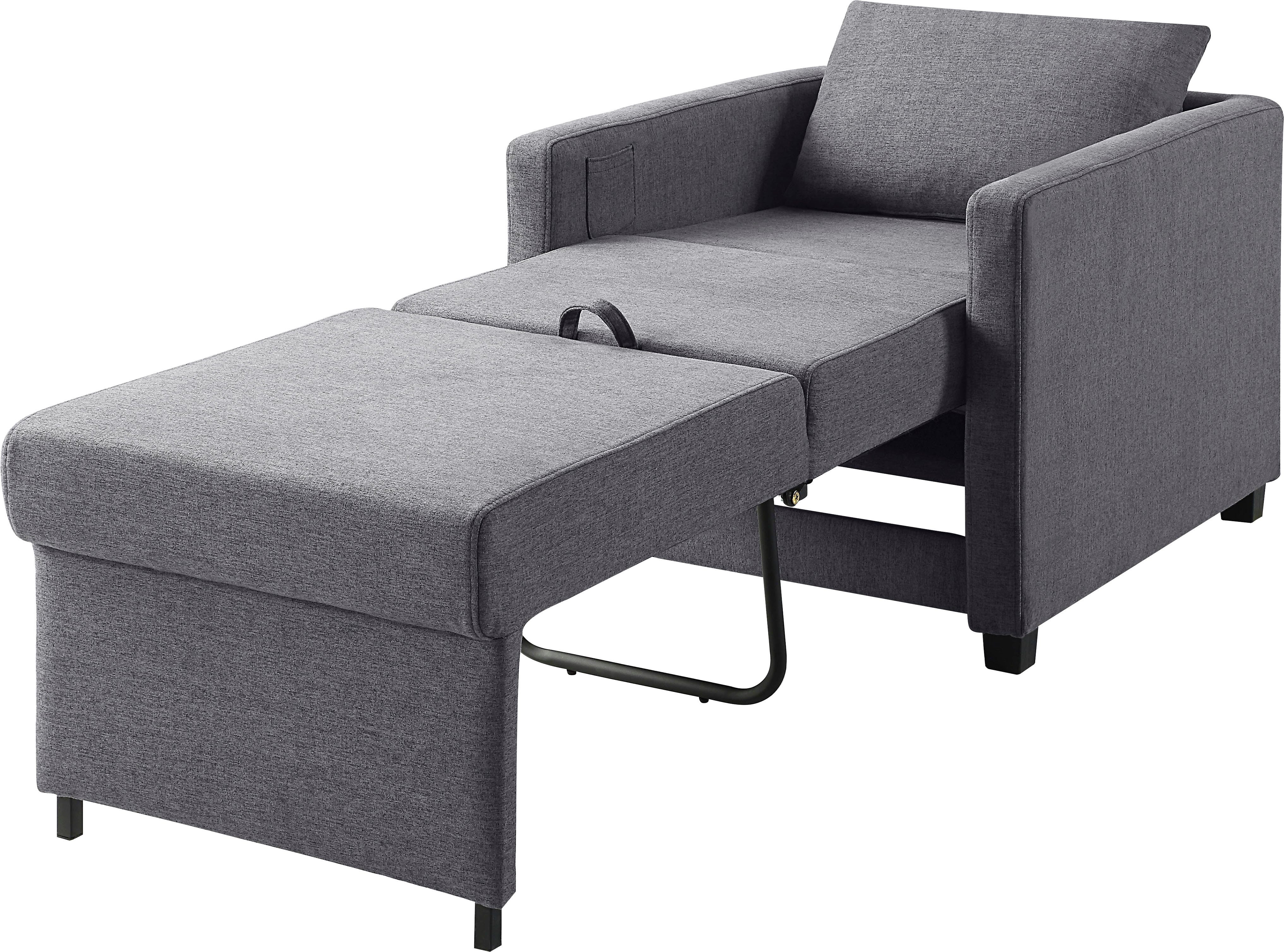 ATLANTIC home collection Relaxfauteuil Jerry met slaapfunctie, als logeerbed en inclusief kussens