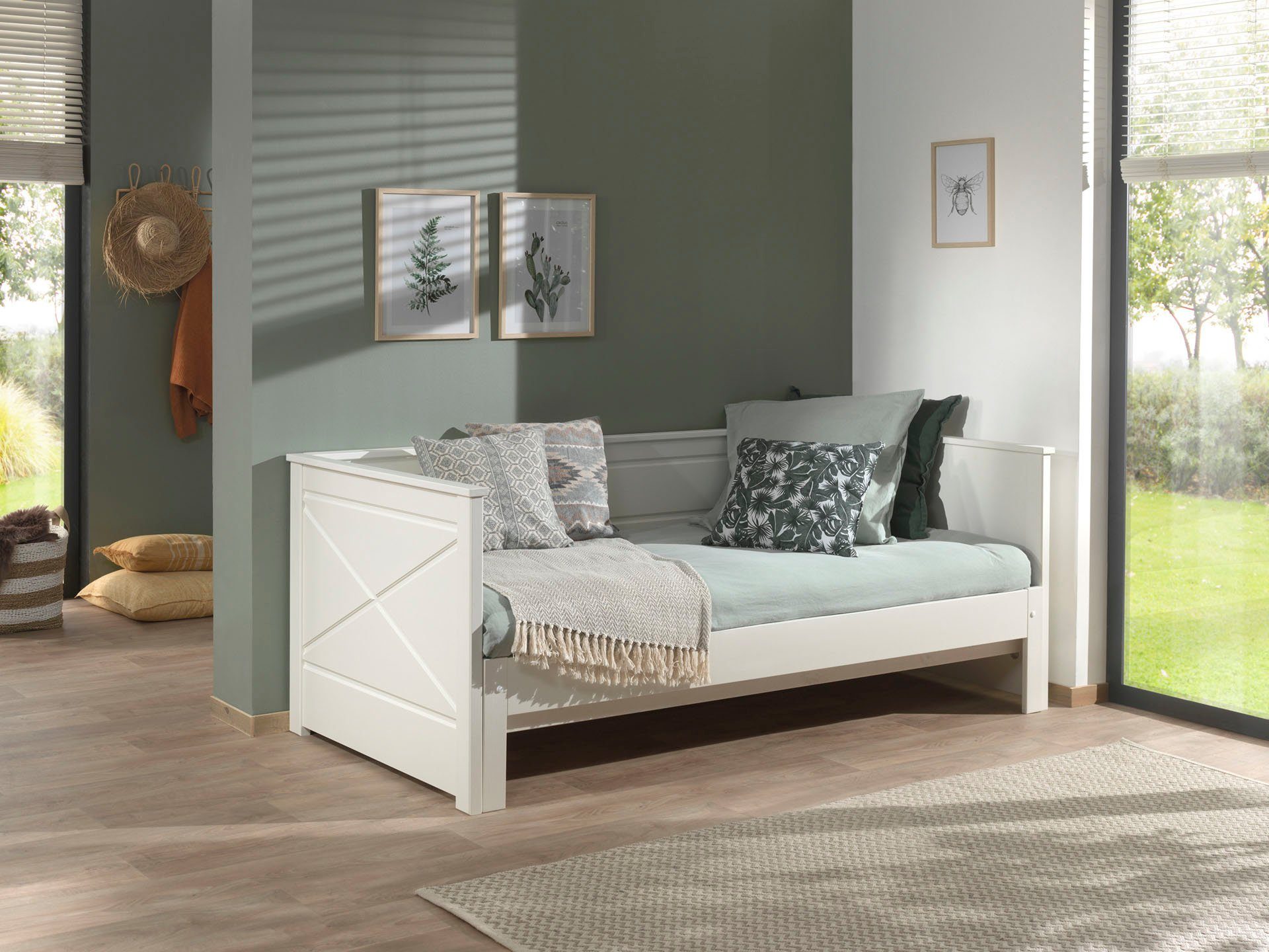 Vipack Bed Vipack Pino Hoogslaper LF 90x200 cm, uittrekbar tot 180x200 cm, uitvoering wit gelakt
