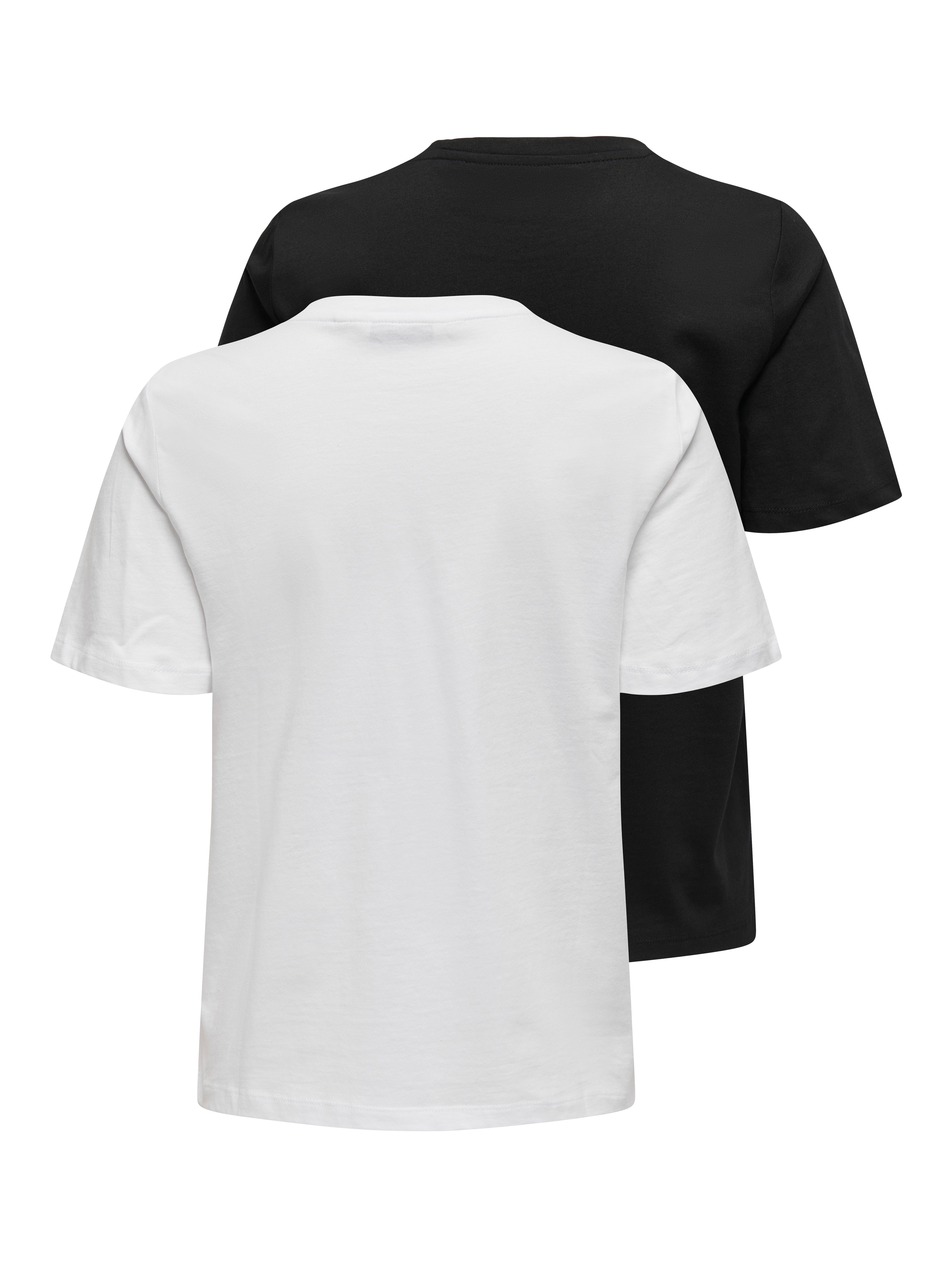 Only Shirt met korte mouwen ONLONLY S/S TEE NOOS 2 PACK (set, 2-delig)