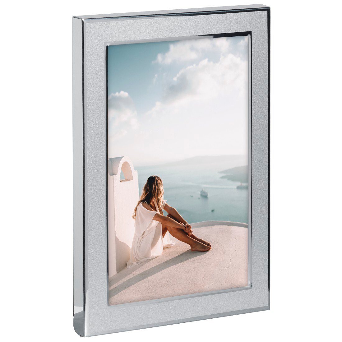 Hama Fotolijst 10 x 15 cm voor 1 foto, om op te hangen en te plaatsen, zilverkleur