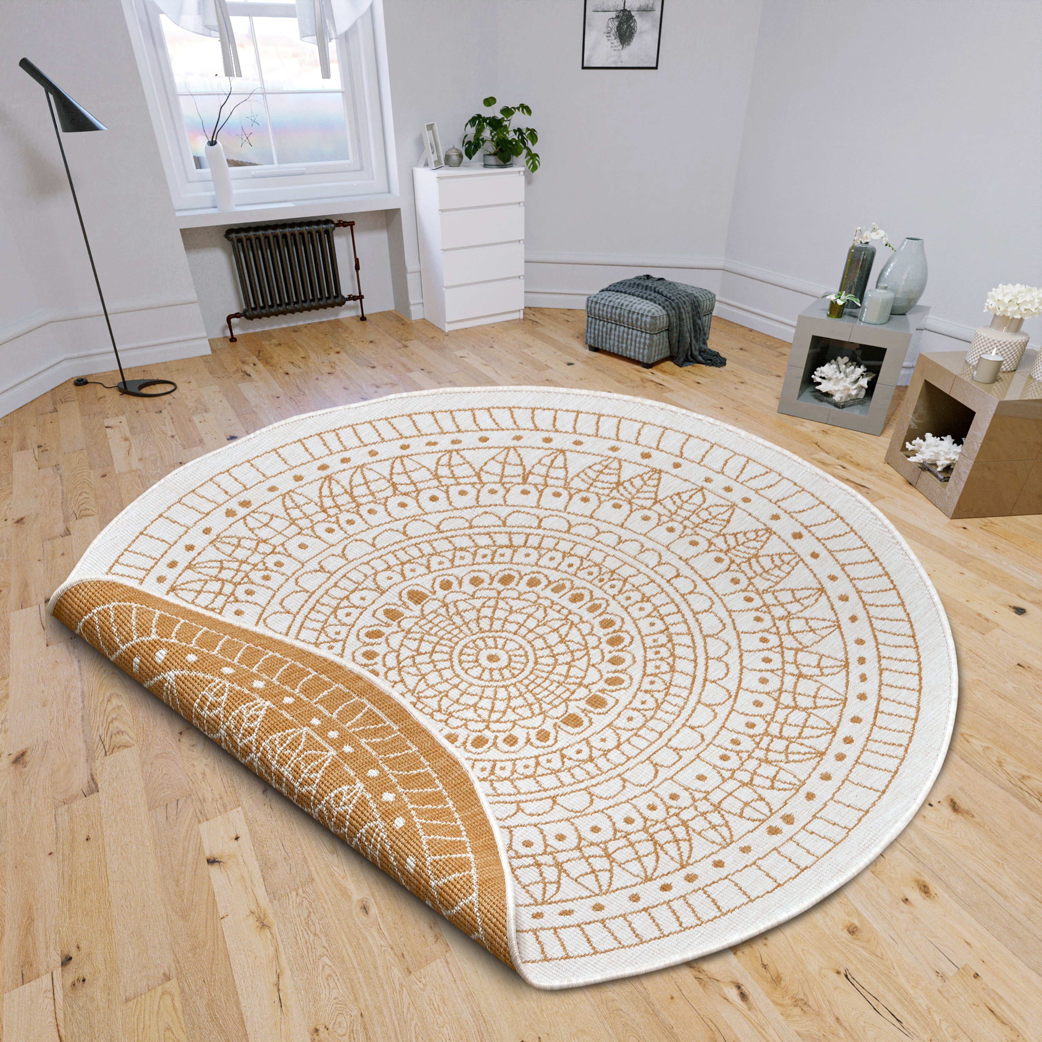 NORTHRUGS Vloerkleed Porto tweezijdig te gebruiken kleed Geschikt voor binnen en buiten, weerbestendig, balkon, tuin, woonkamer, waterbestendig