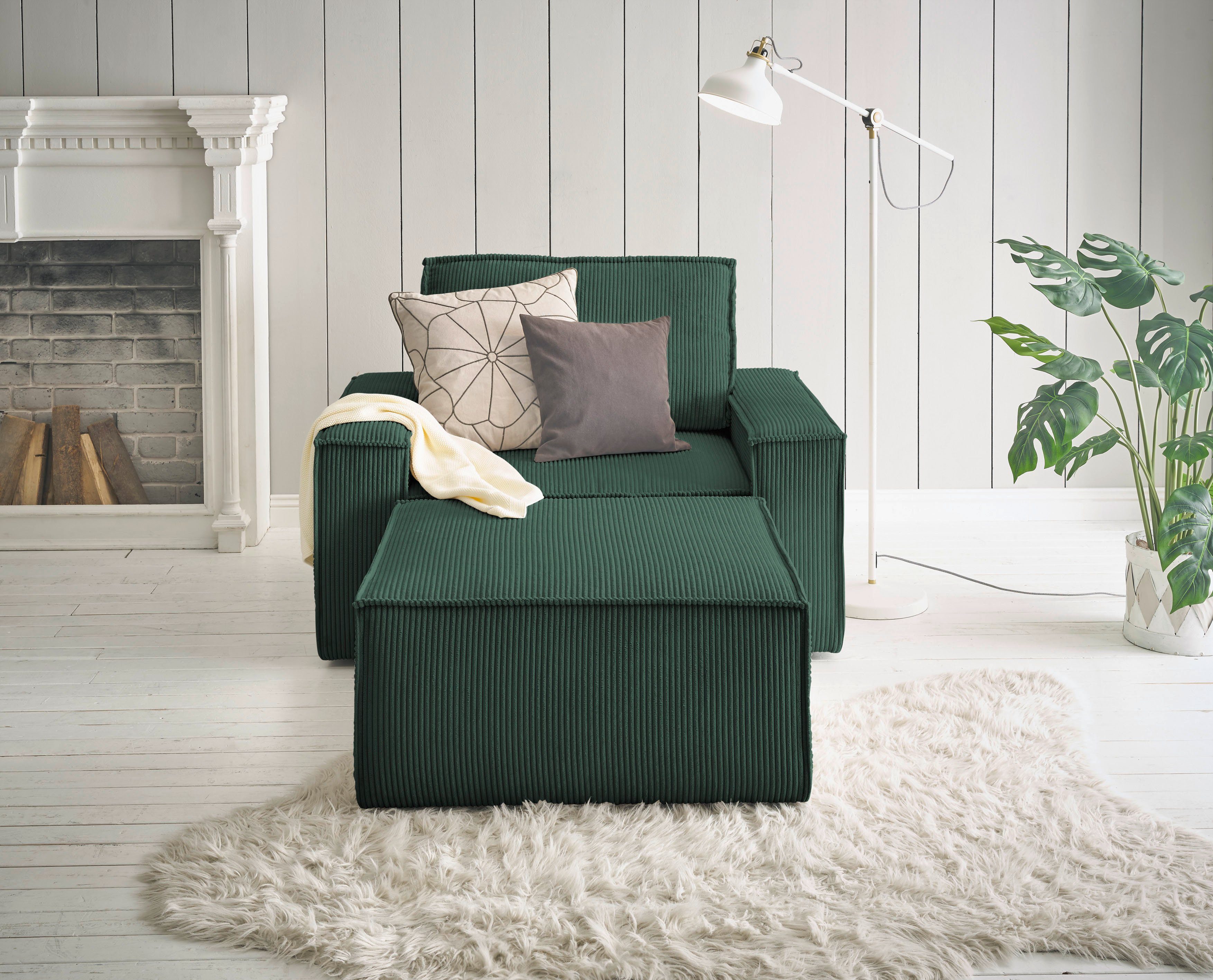 Home affaire Fauteuil Sherwood Loveseat en hocker als set, passend bij de bekleding-serie SHERWOOD
