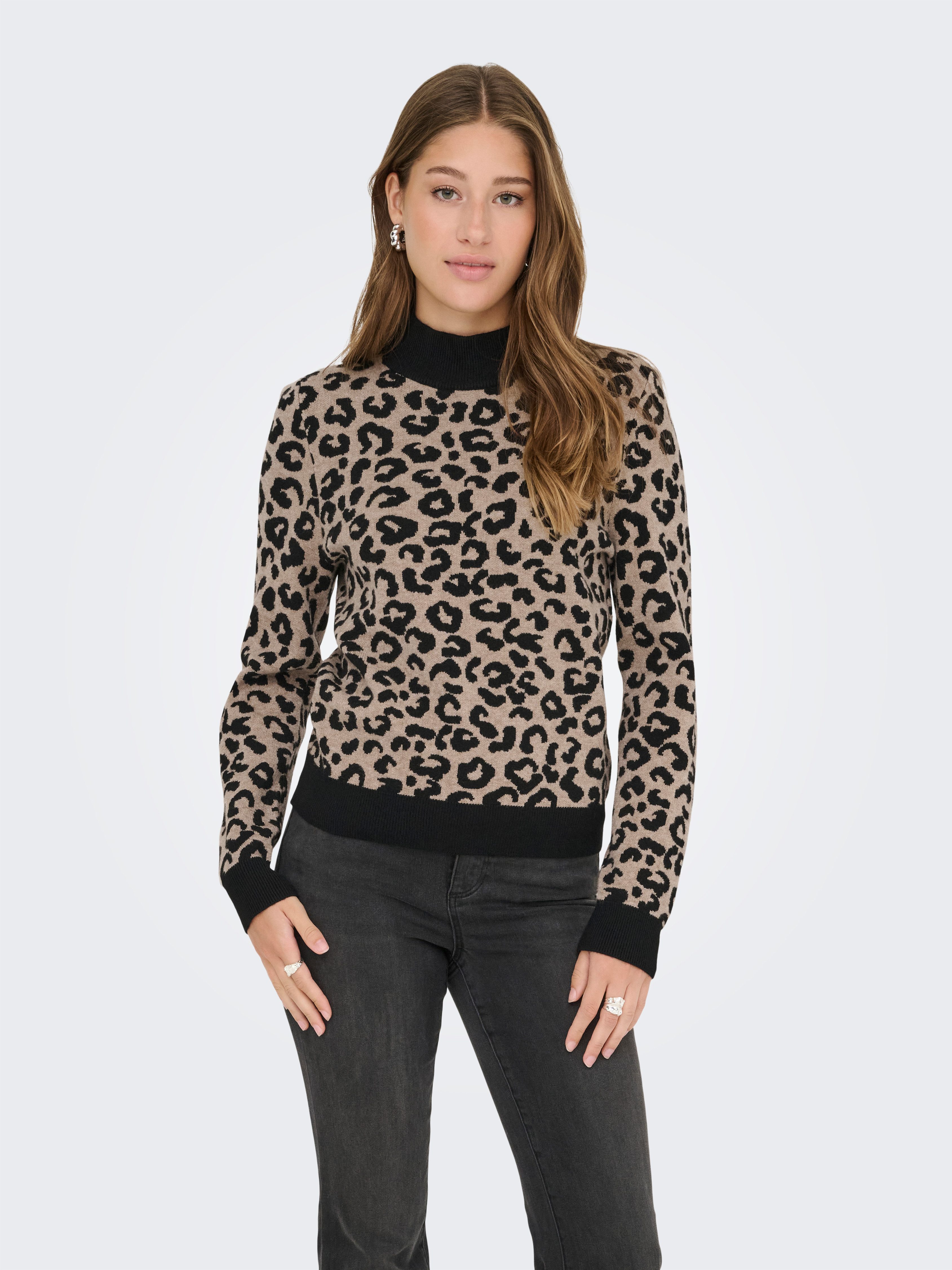 Only Gebreide trui ONLIBI JQ LS HIGH NECK CC KNT