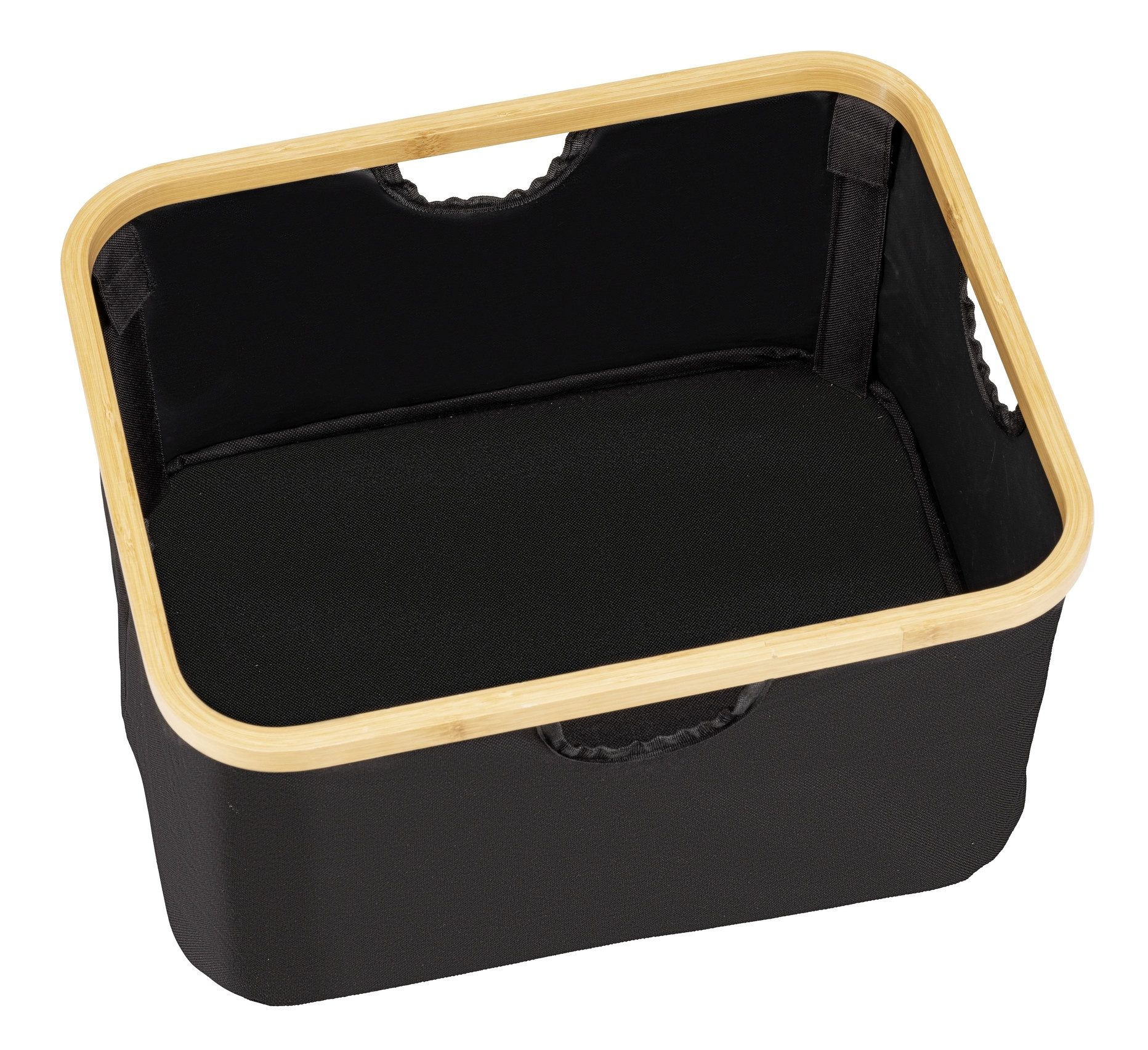 WENKO Wasmand Modell Ecori Opbergmanden, gerecycled polyester met bamboe frame (set, 2 stuks)