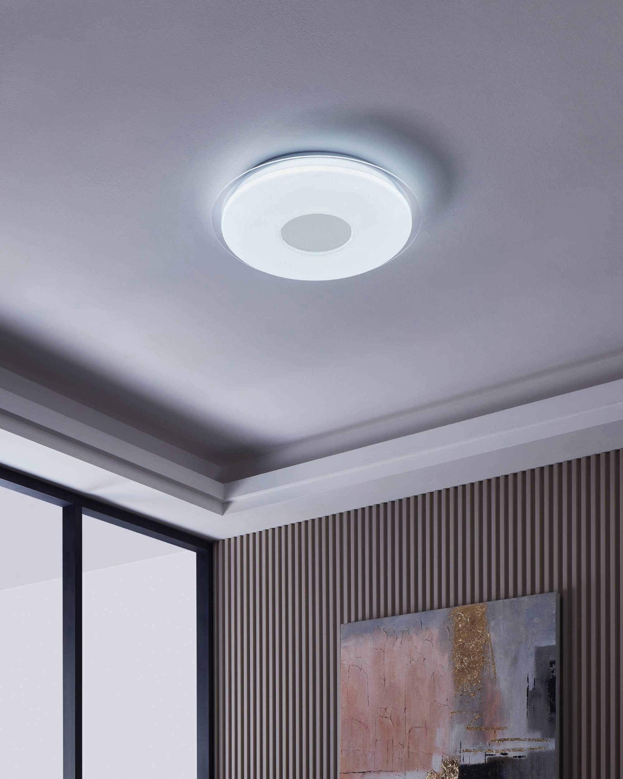 EGLO Plafondlamp LANCIANO-Z plafondlamp wit, instelbaar wit, ZigBee 3.0, sterrenhemel (1 stuk)