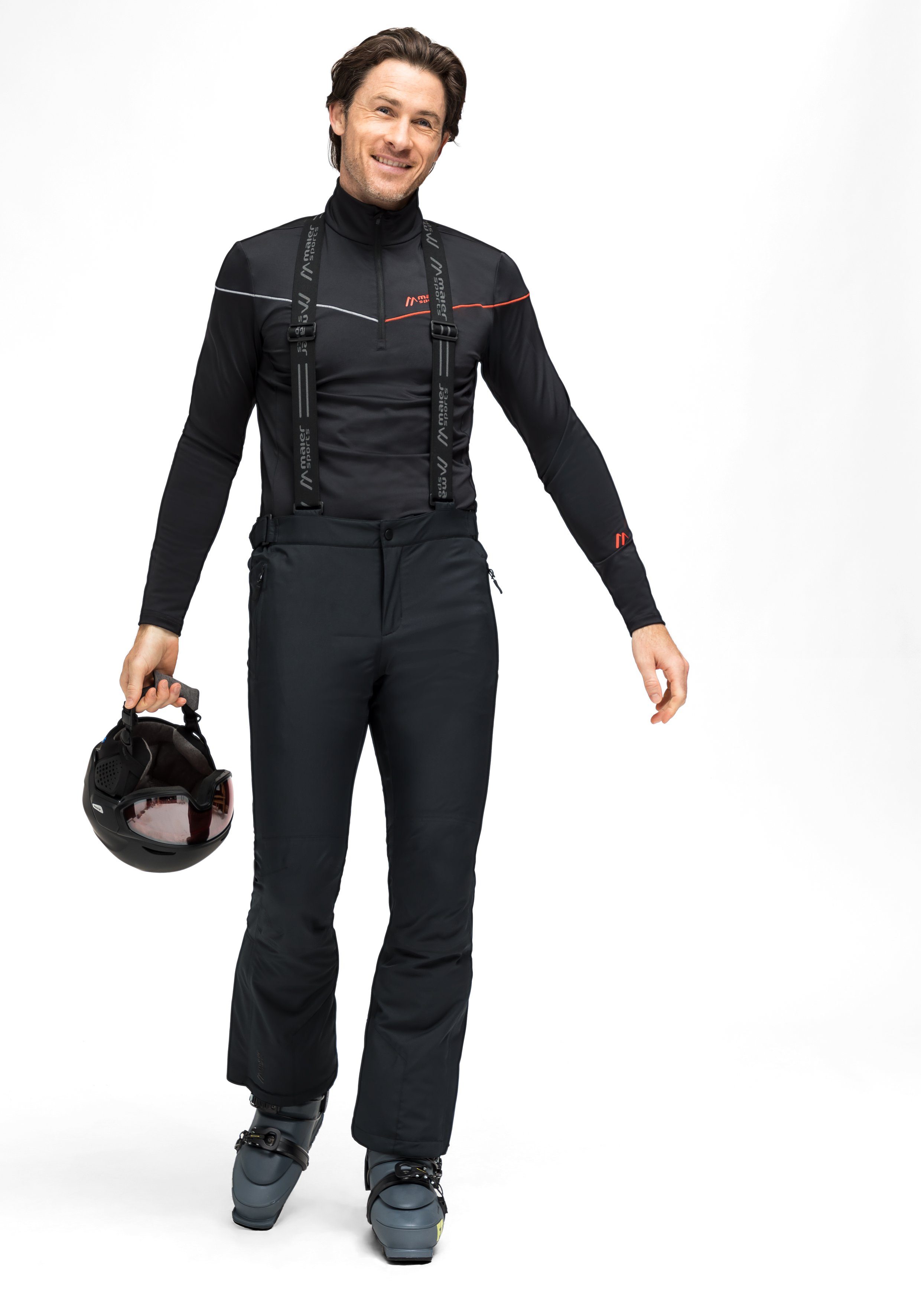 Maier Sports Skibroek Joscha slim Heren sneeuwbroek met bretels, wind/waterdicht, slim fit