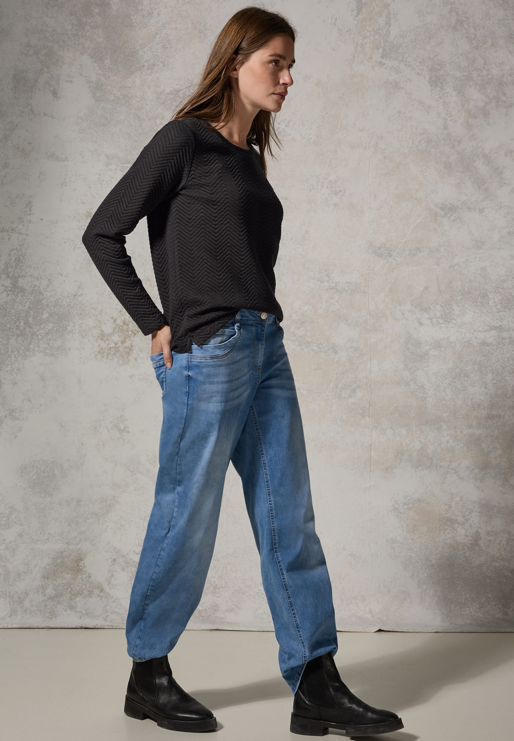 Cecil Shirt met ronde hals met structuurmotief