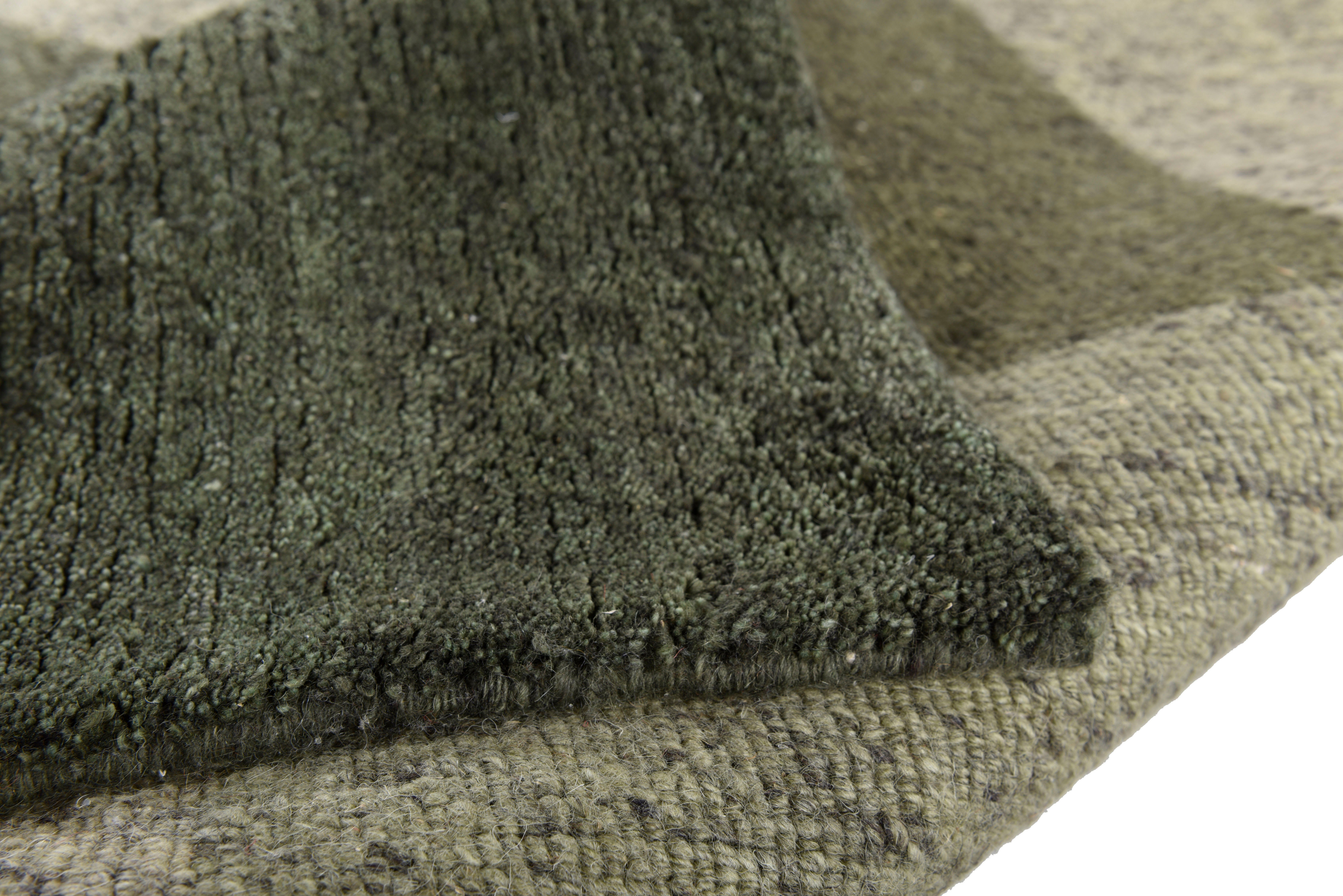 THEKO Wollen kleed Dalas - 7709 zuivere wol, met de hand geknoopt, patchworkdesign