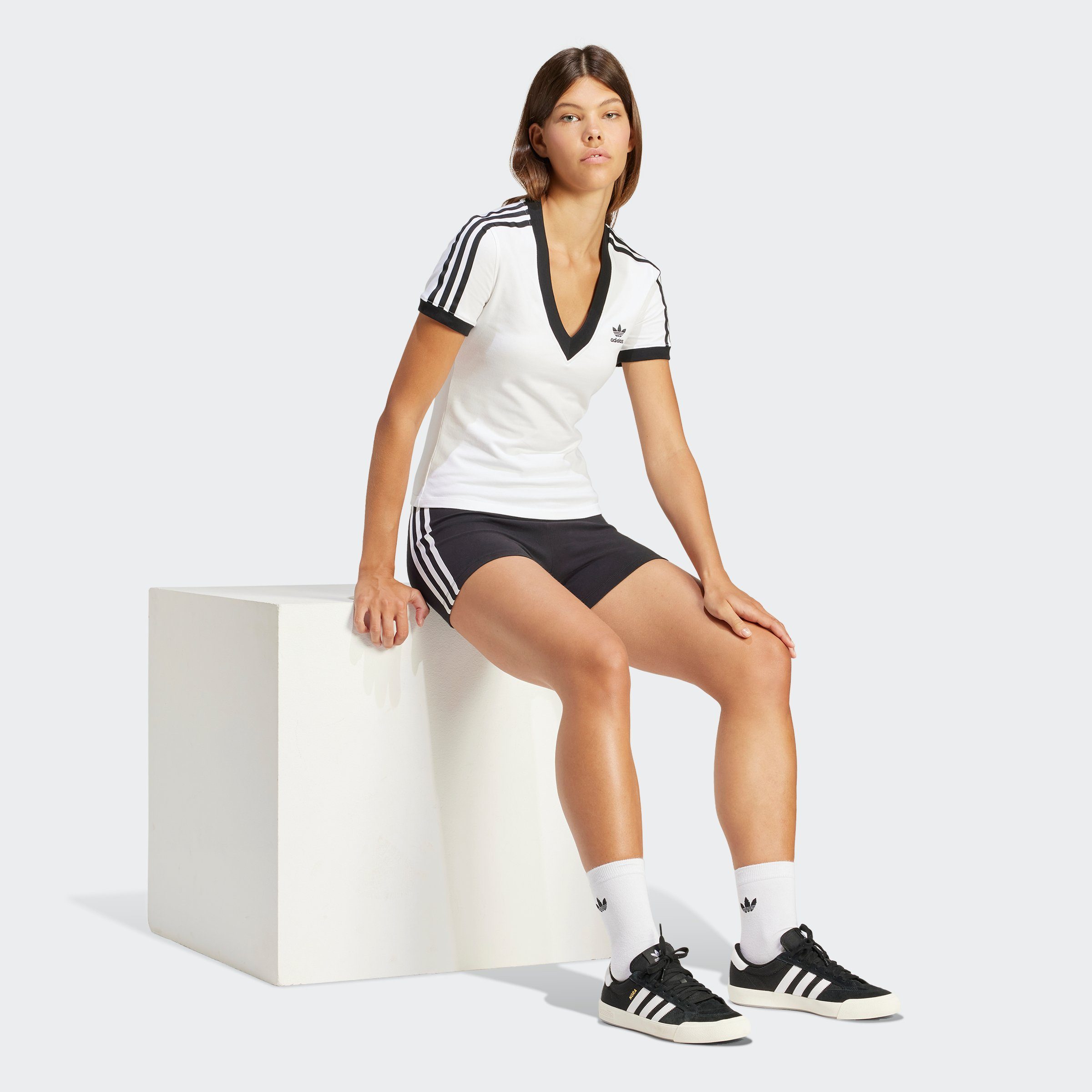 adidas Originals T shirt 3 S V NECK TEE