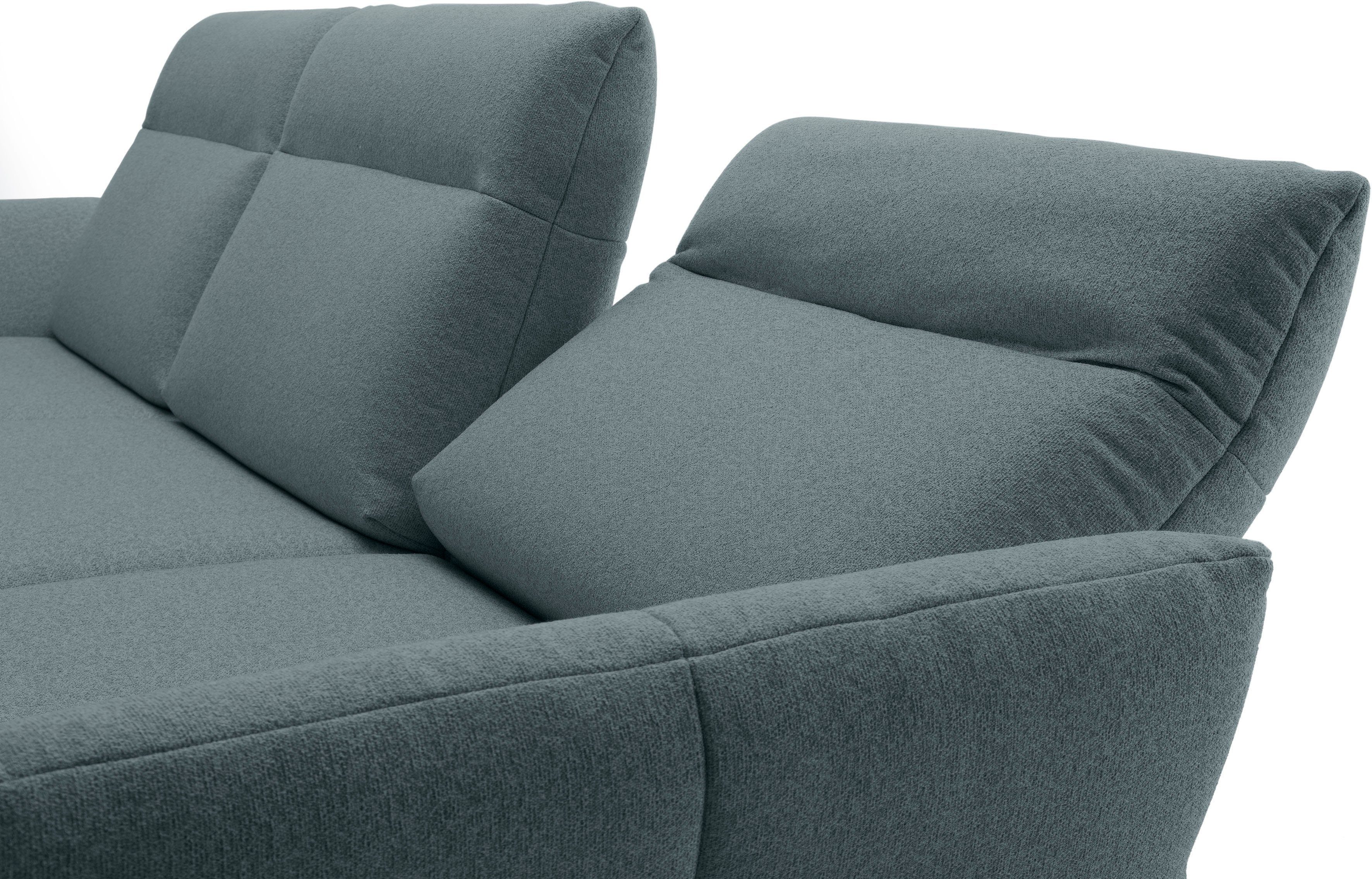 Creation BY ROLF BENZ Hoekbank Hs.460 Sokkel in walnotenhout, onderstel in umbra grijs, breedte 338 cm