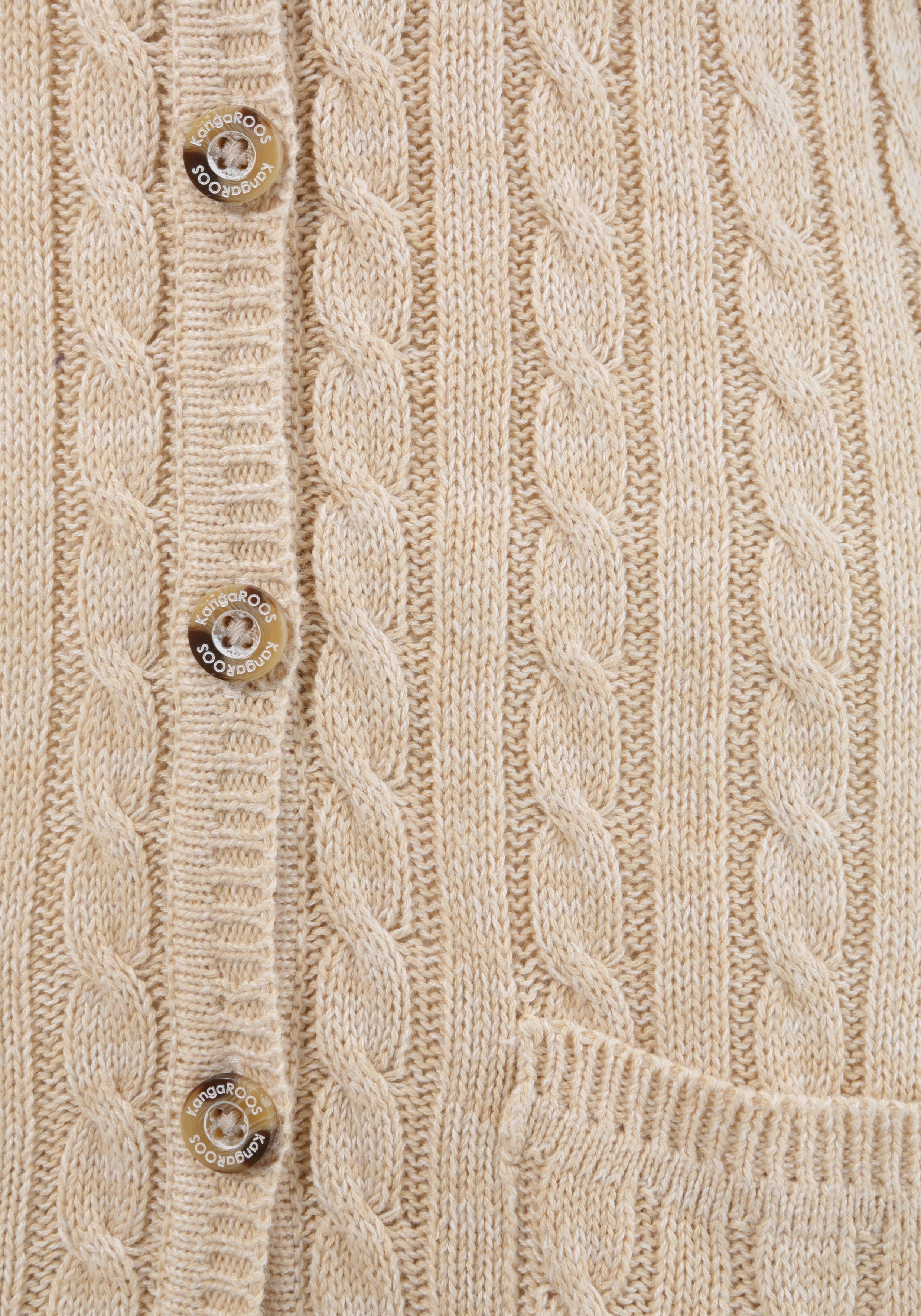 KangaROOS Lang vest met trendy kabelpatroon en zakken
