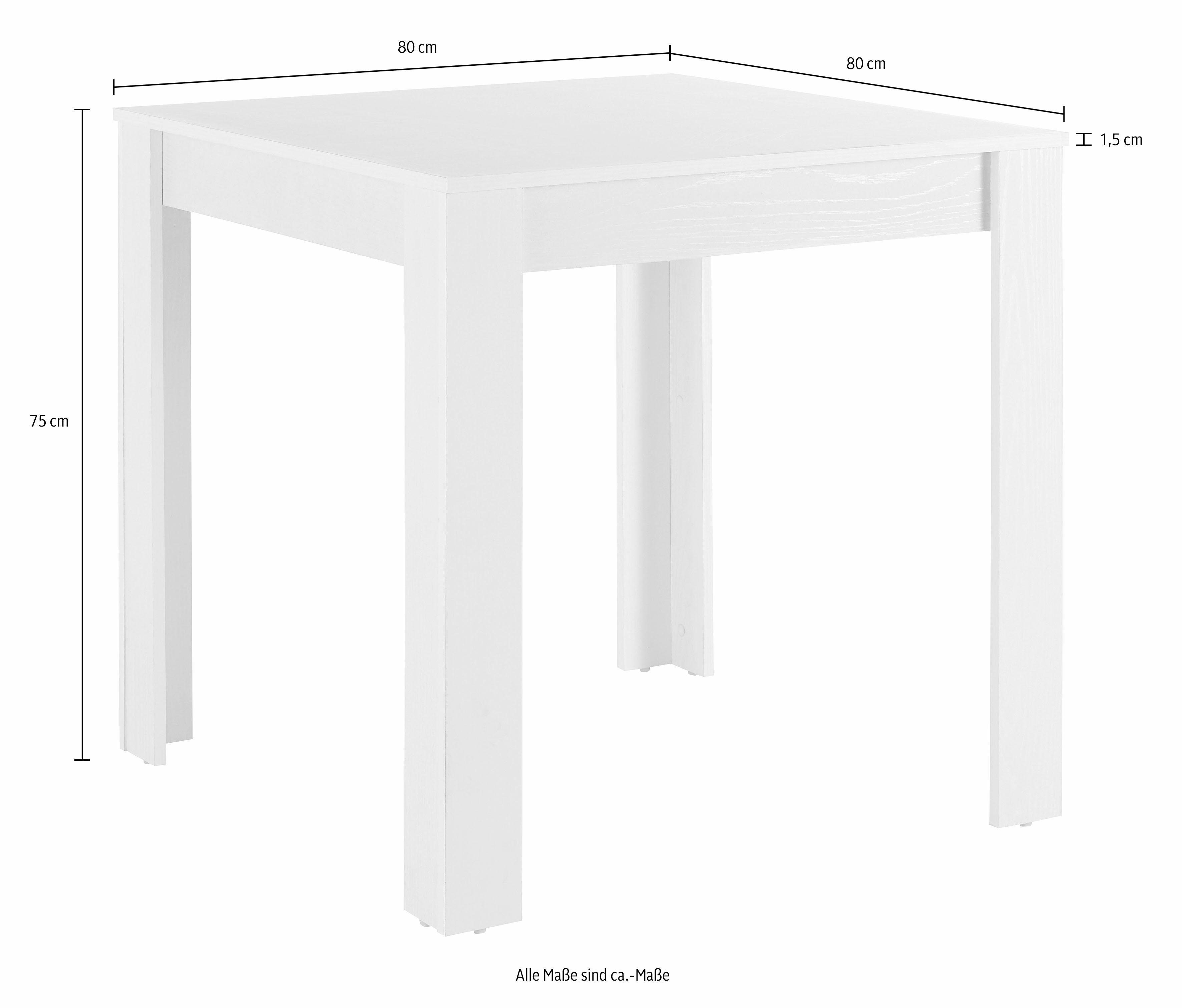 INOSIGN Eethoek Lynn + Brooke met tafel in ongeschaafd-eikenkleur, breedte 80 cm (set)