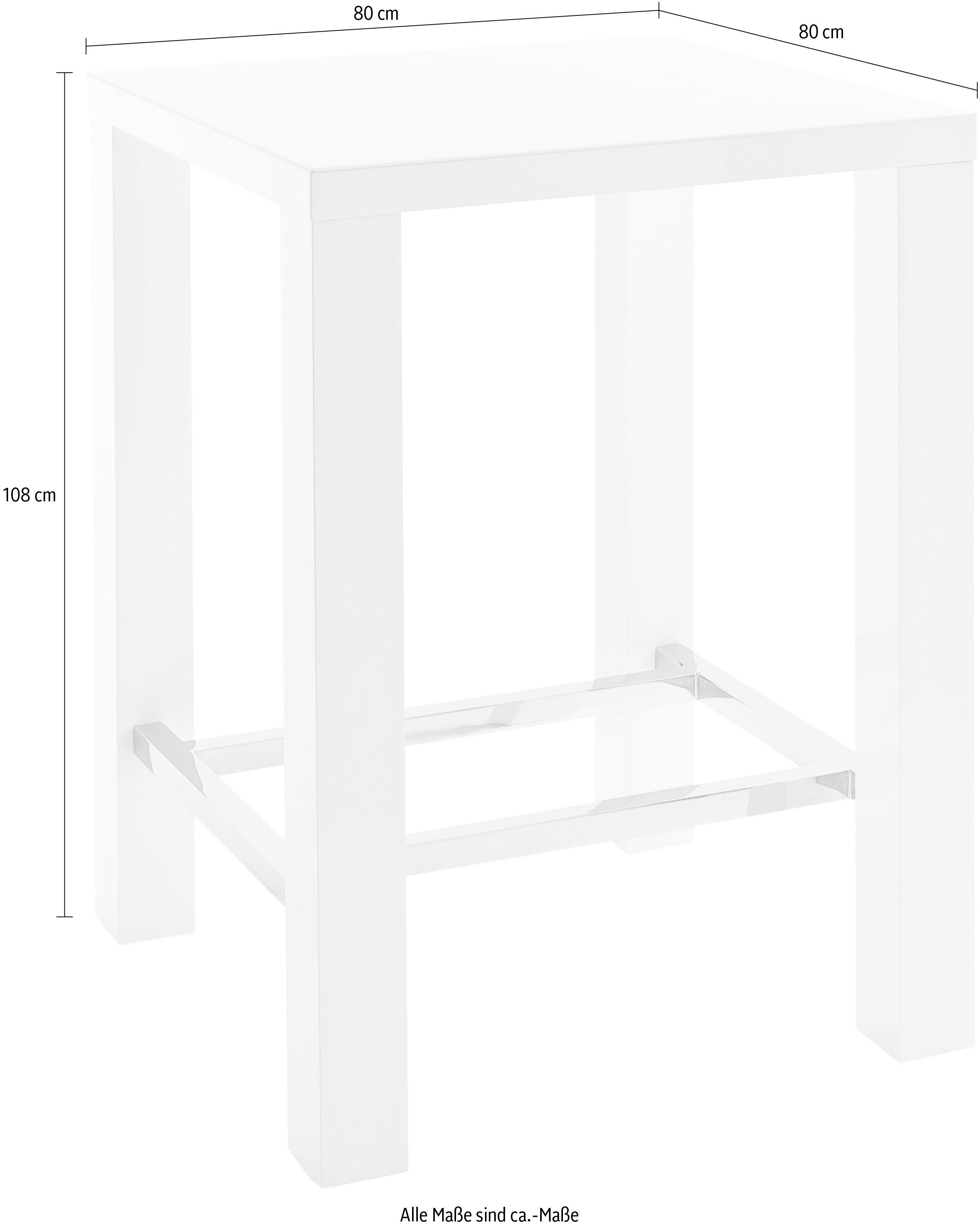 Lam gedragen Beenmerg MCA furniture Bartafel Jam Bartafel hoogglans-wit, keukentafel, statafel  met veiligheidsglas in de online winkel | OTTO