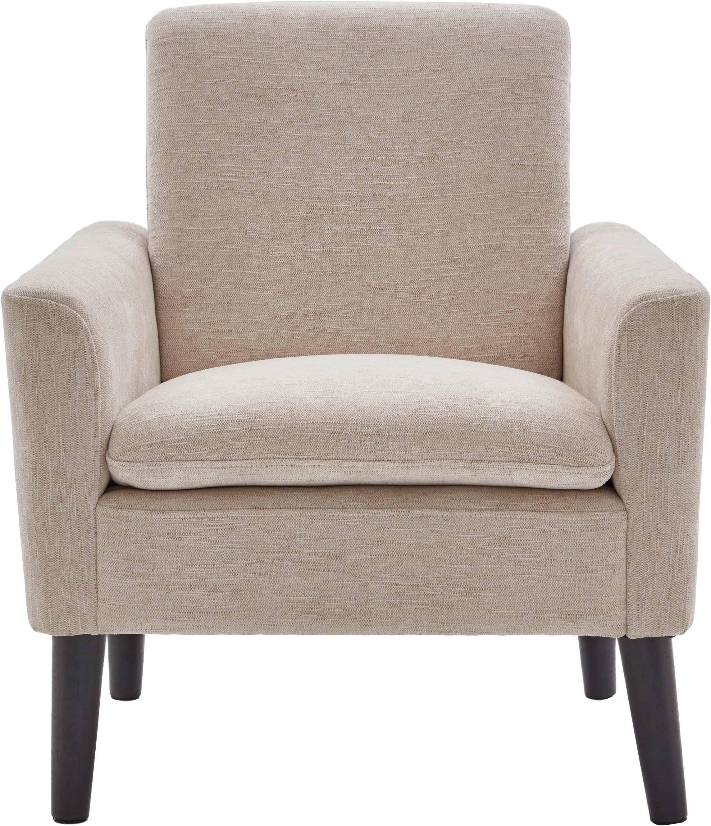 ATLANTIC home collection Fauteuil Kimmy met chenillebekleding, vrij plaatsbaar, hoog zitcomfort