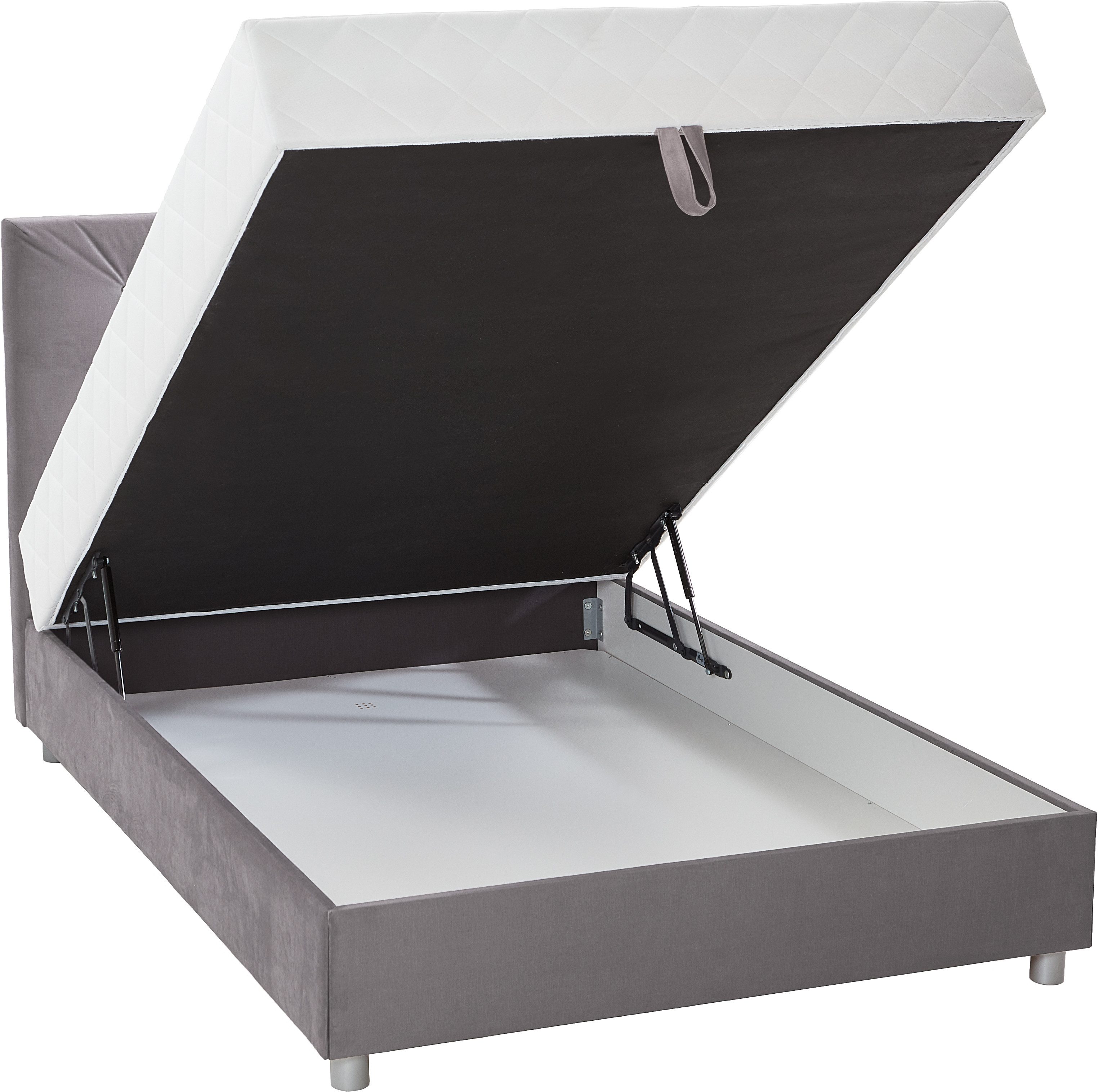 ATLANTIC home collection Boxspring CELIA in hoogwaardige fluweellook met pocketveringsmatras, bedkist en strassteentjes