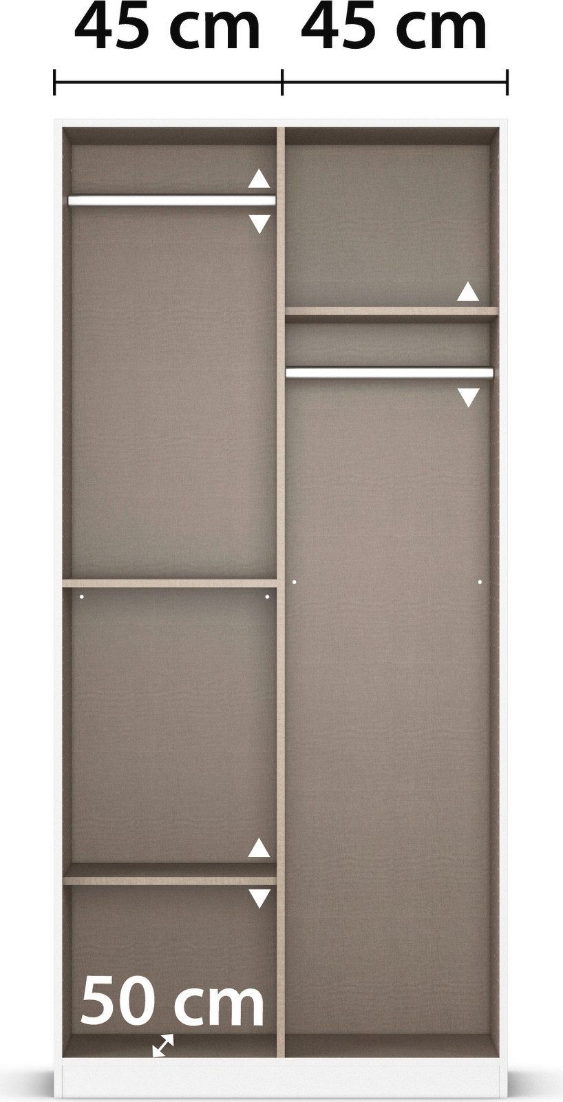 rauch Draaideurkast Kledingkast kast garderobe MAIKA met decor-front 2 lades, in verschillende breedtes, hoogtes, kleuren, made in germany